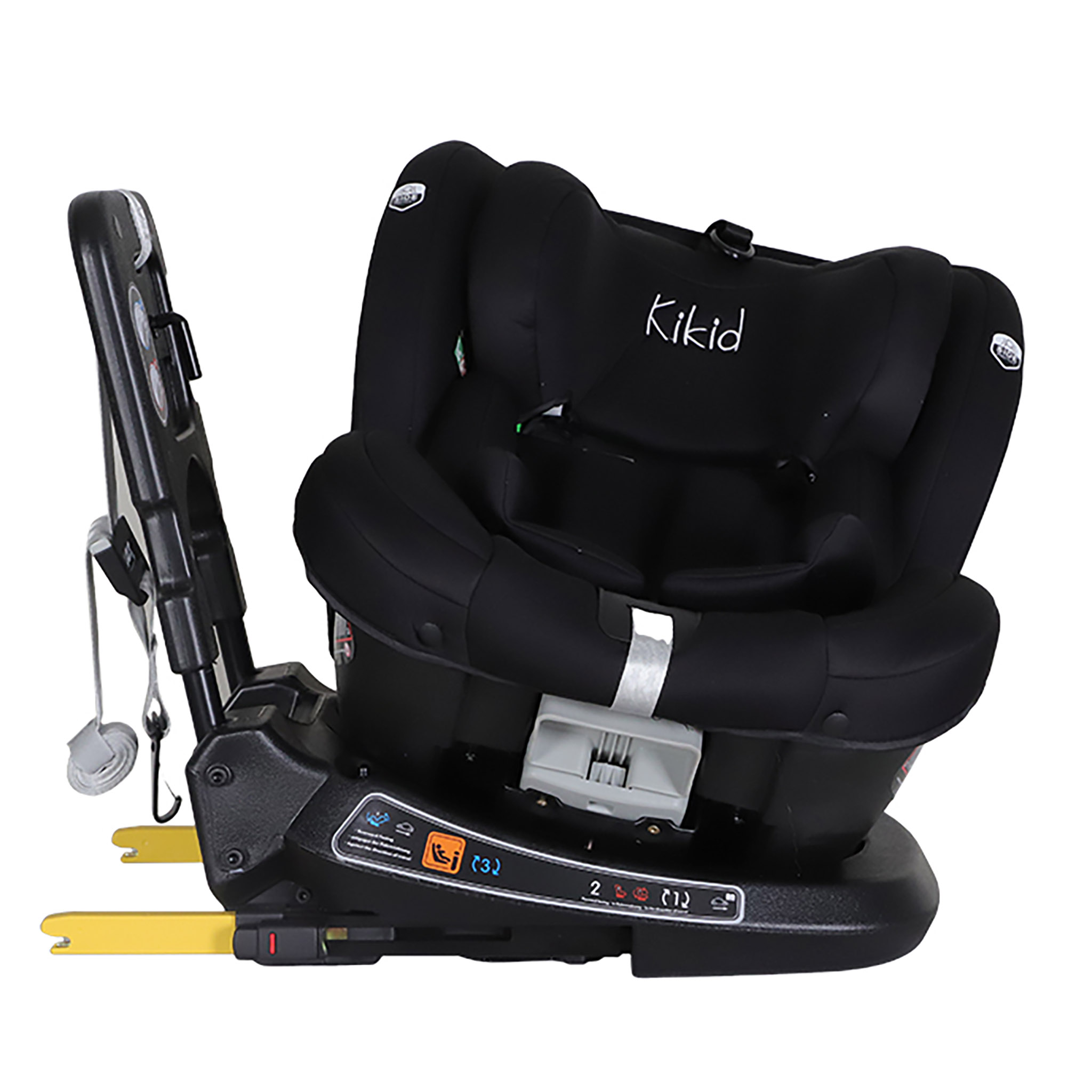 Kikid Premium Autokrēsls 40-150cm i-Size 360 ISOFIX R129, melns