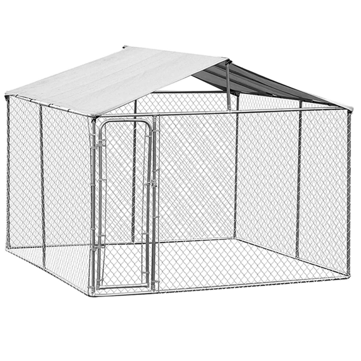 Trekker hundgård med tak, 3 x 1,5m   