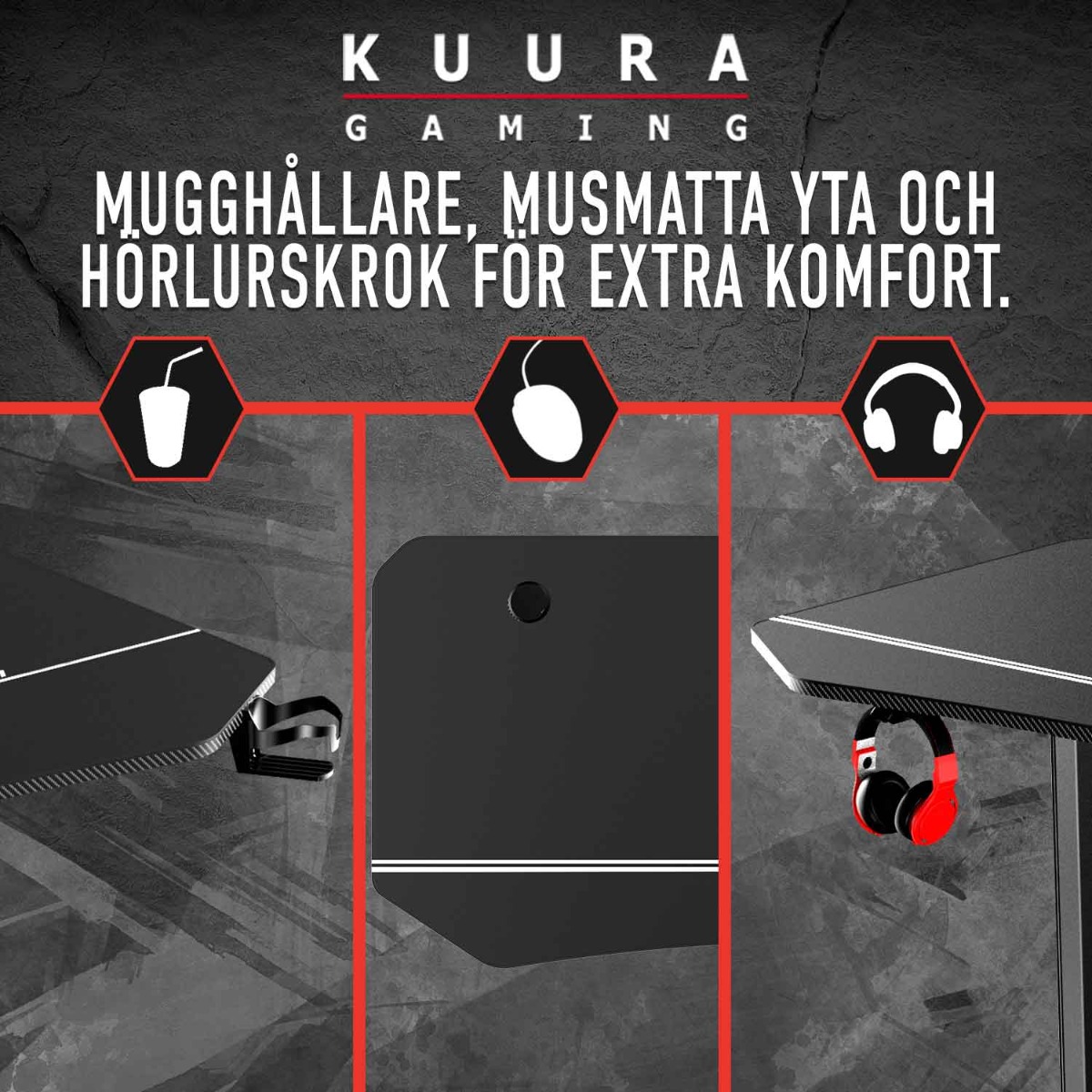 Kuura Gaming gamingbord RGB 