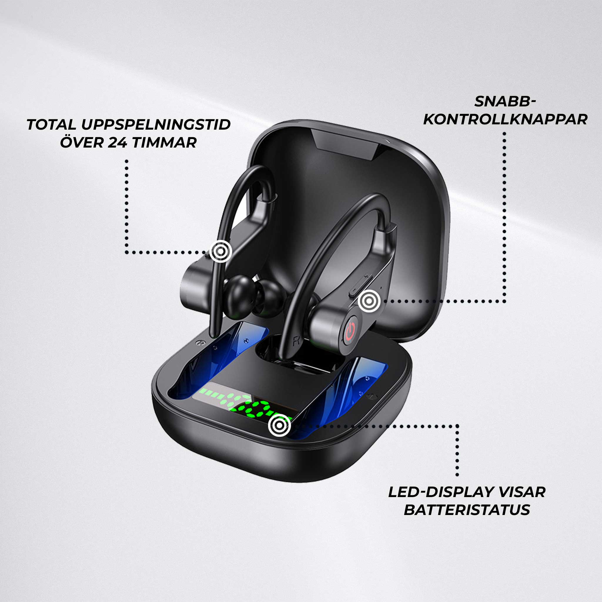 Kuurapods Sport V2 - trådlösä hörlurar med brusreducering
