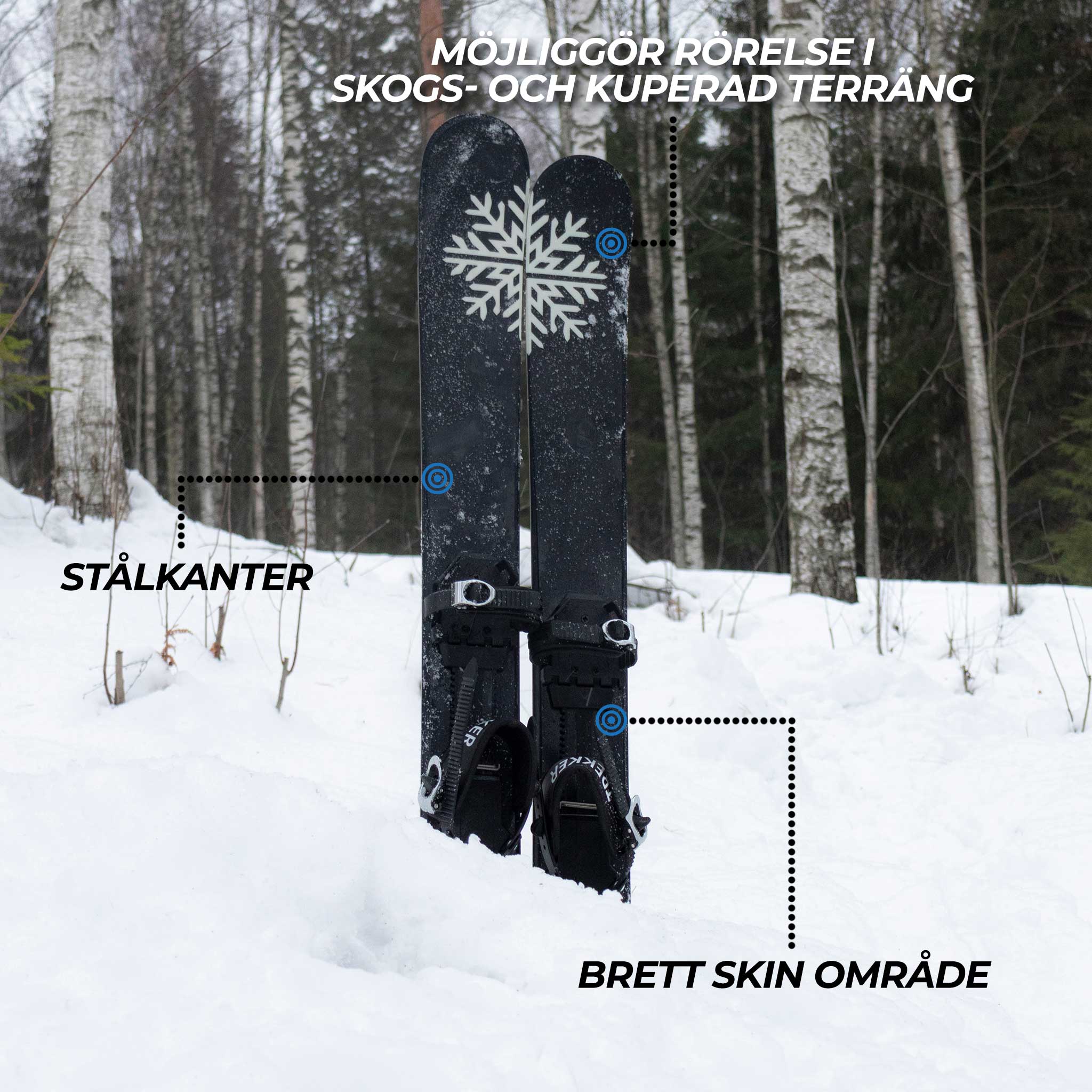 Trekker Turskidor 130cm med bindningar