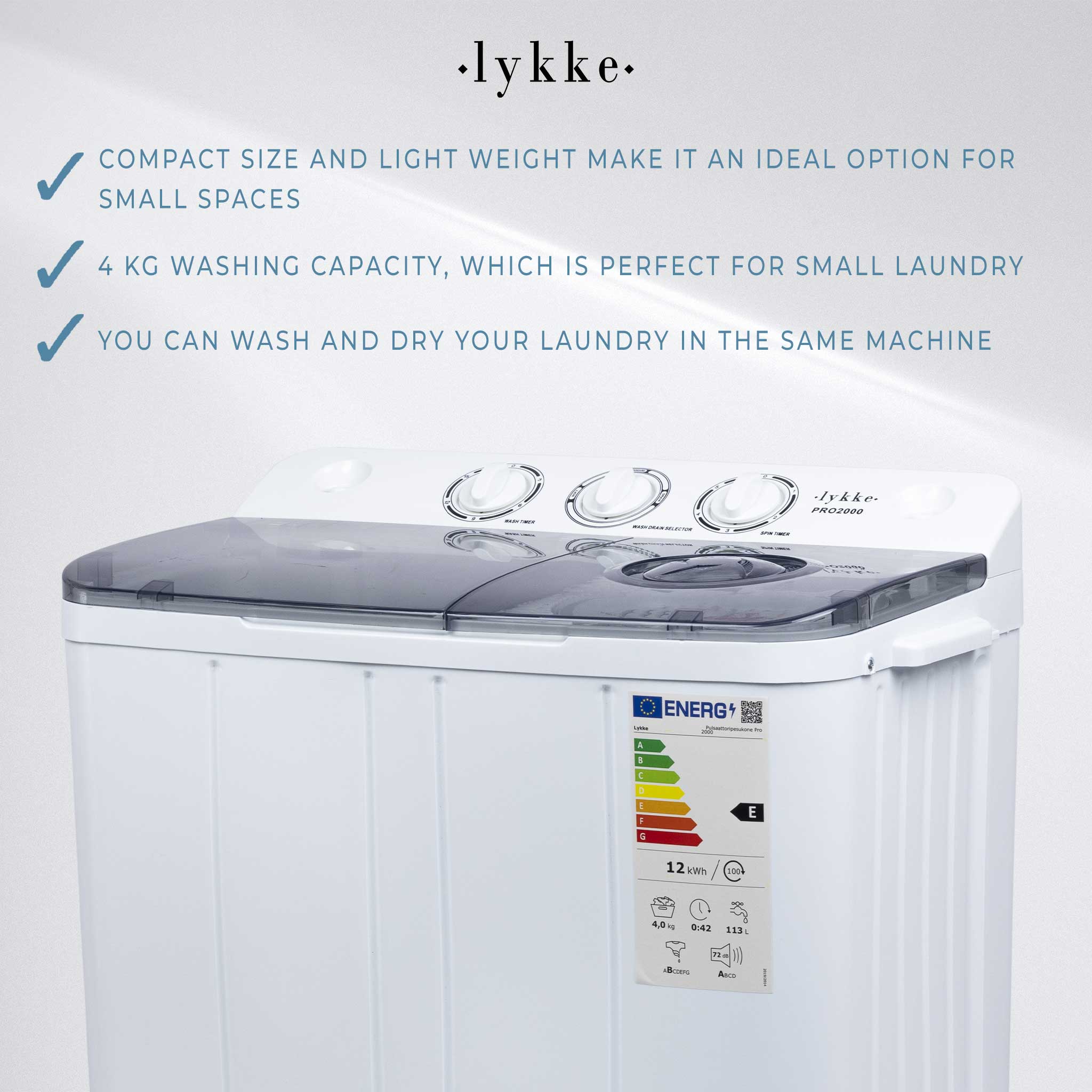 Lykke Portable Washing Machine Pro 2000