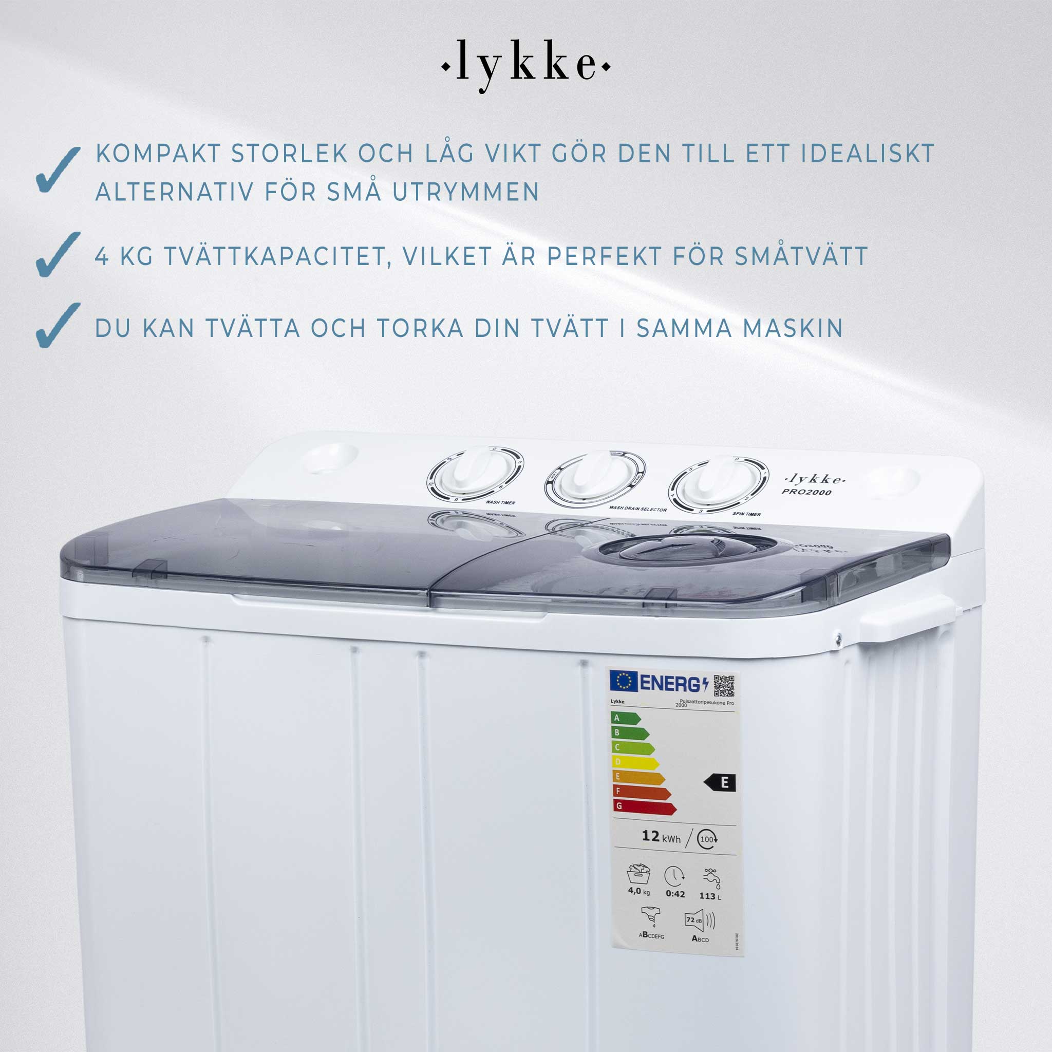 Lykke Mini Tvättmaskin Pro 2000