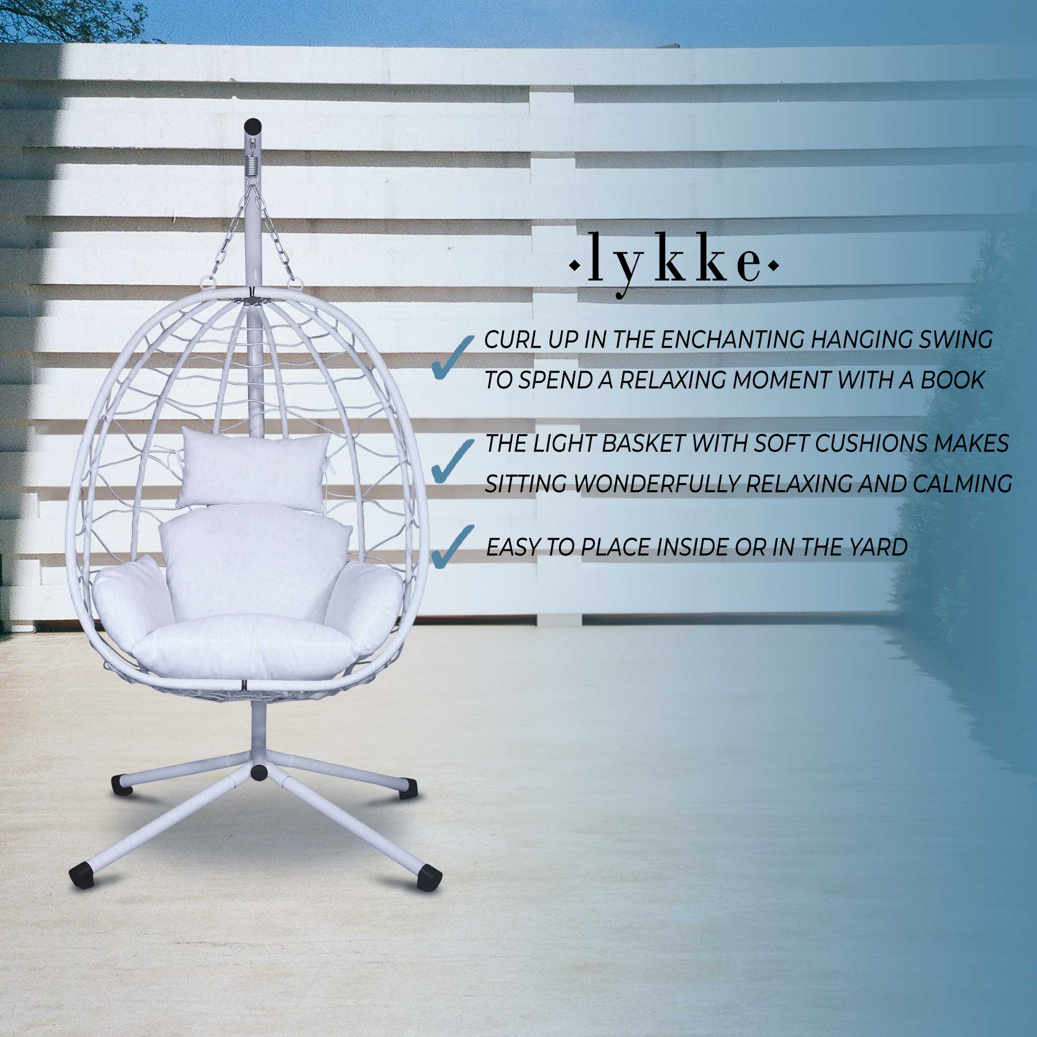 Lykke Hanging Egg Chair, white