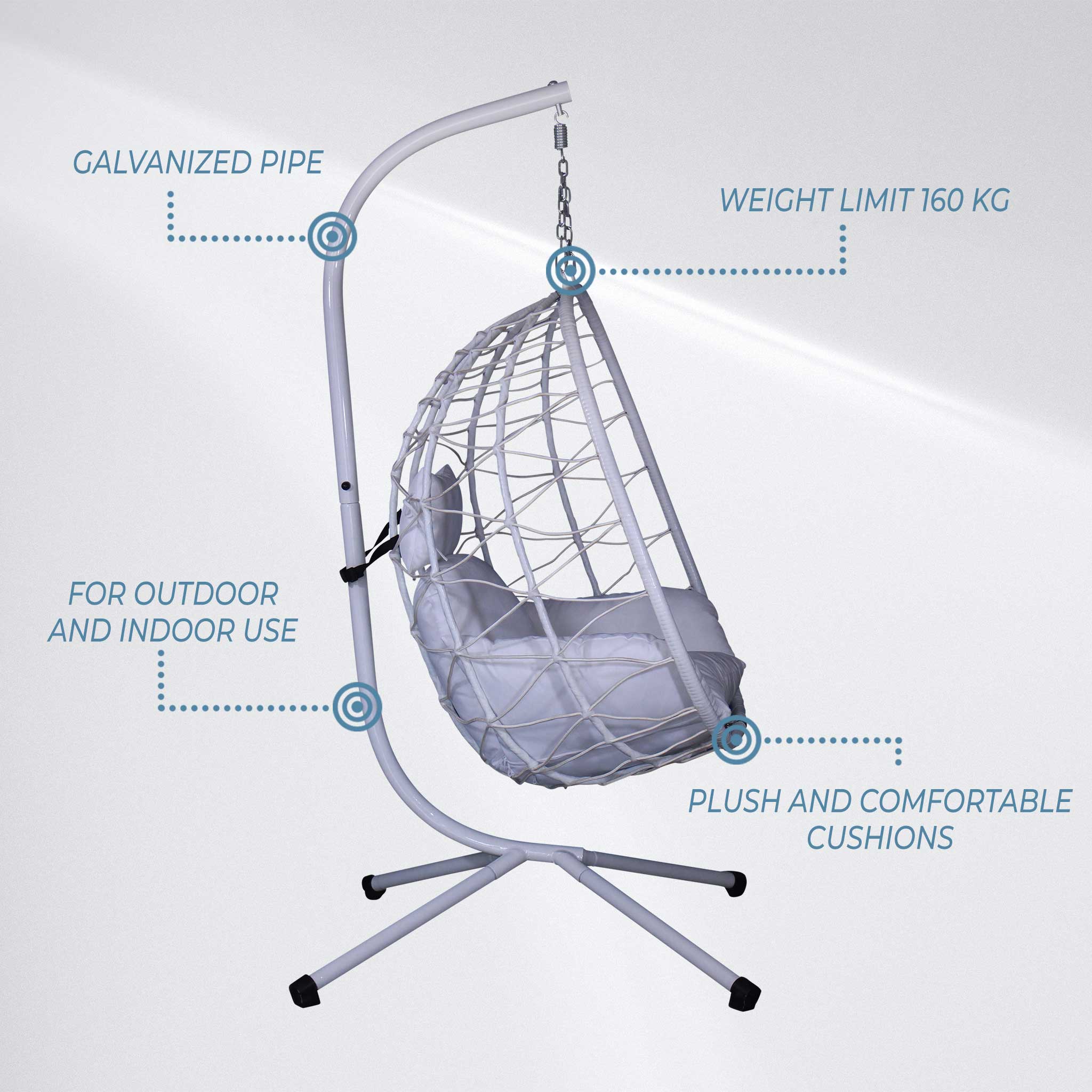 Lykke Hanging Egg Chair, white