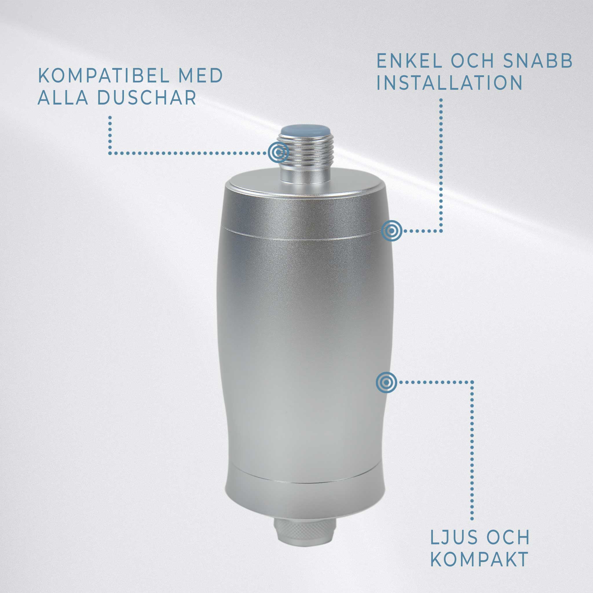 Lykke Duschfilter, silver