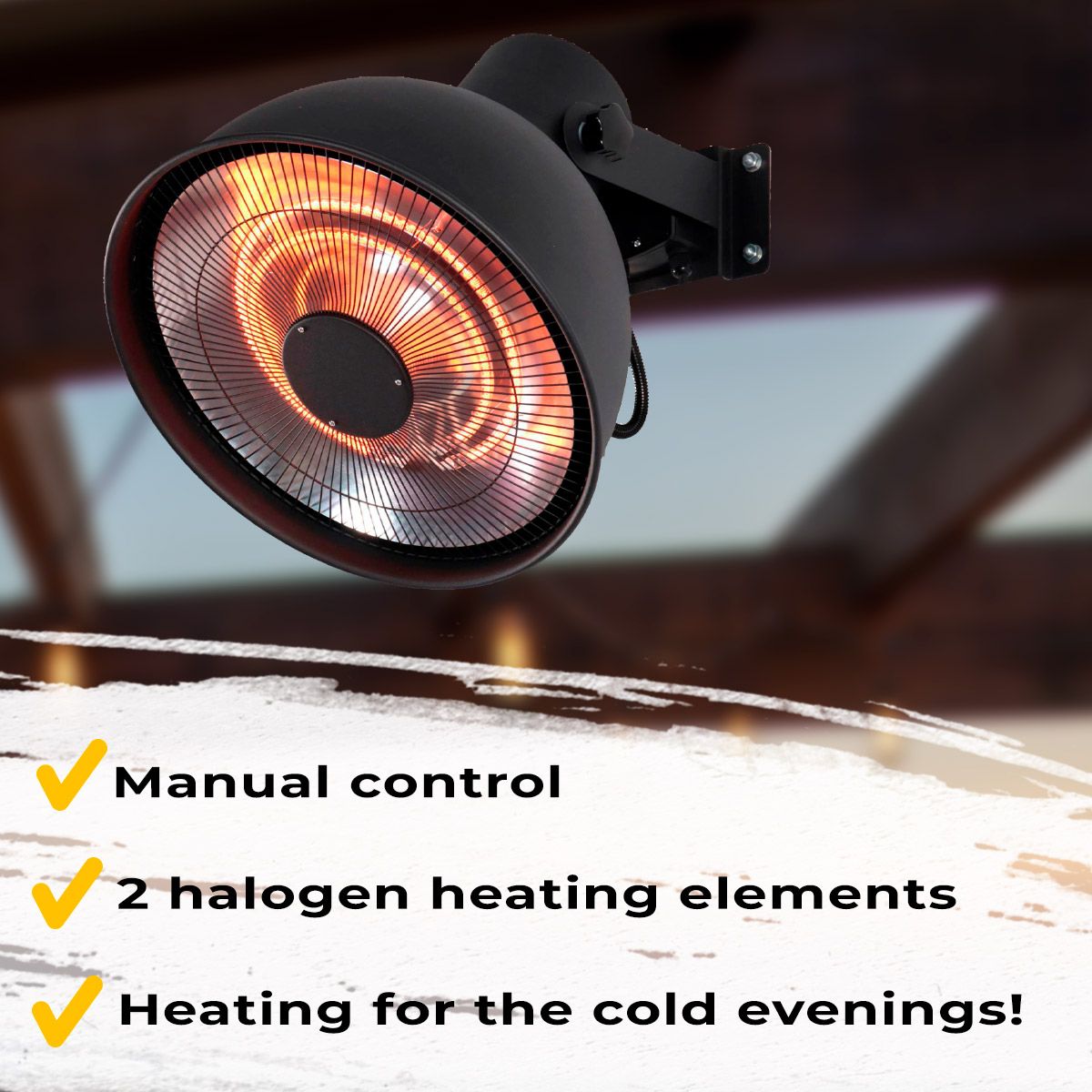 Fornorth Patio Heater Wall Heater Deluxe 2000W, black