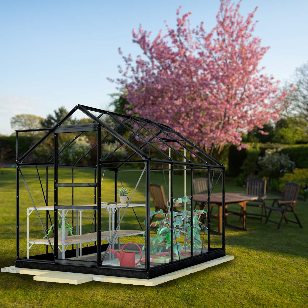 Lykke Gewächshaus Hybrid 5m2, schwarz