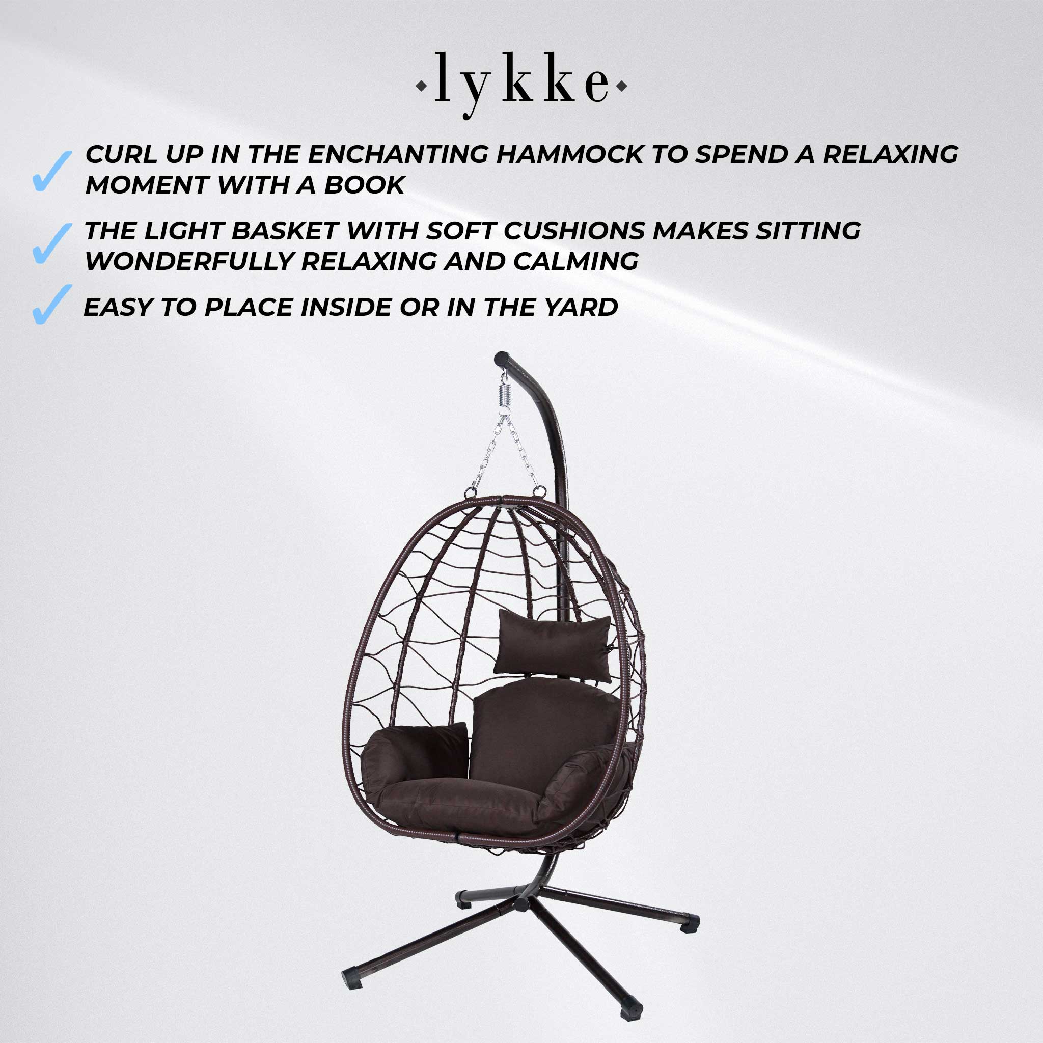 Lykke Hanging Egg Chair, brown