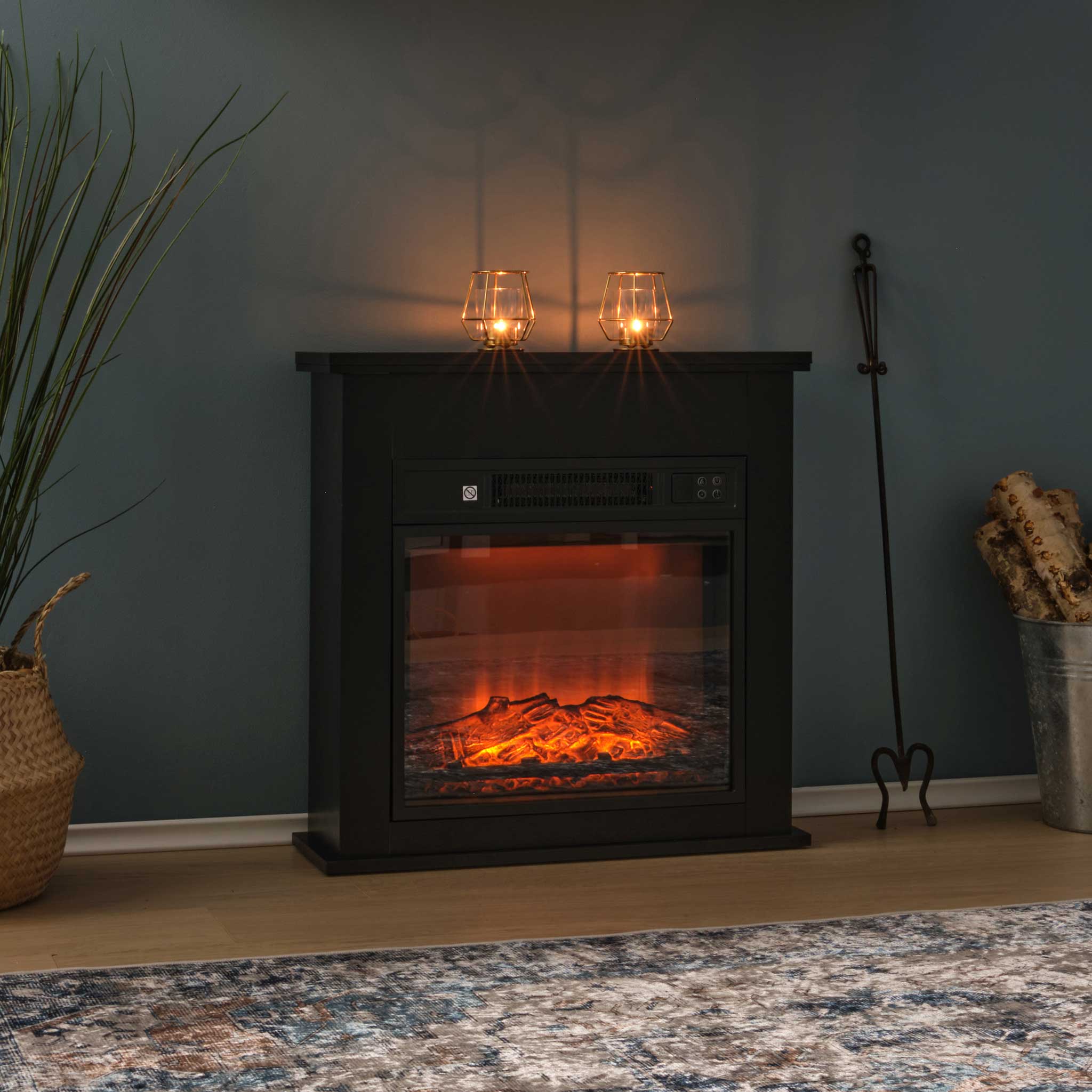 Lykke Electric Fireplace S, 2000W, Black
