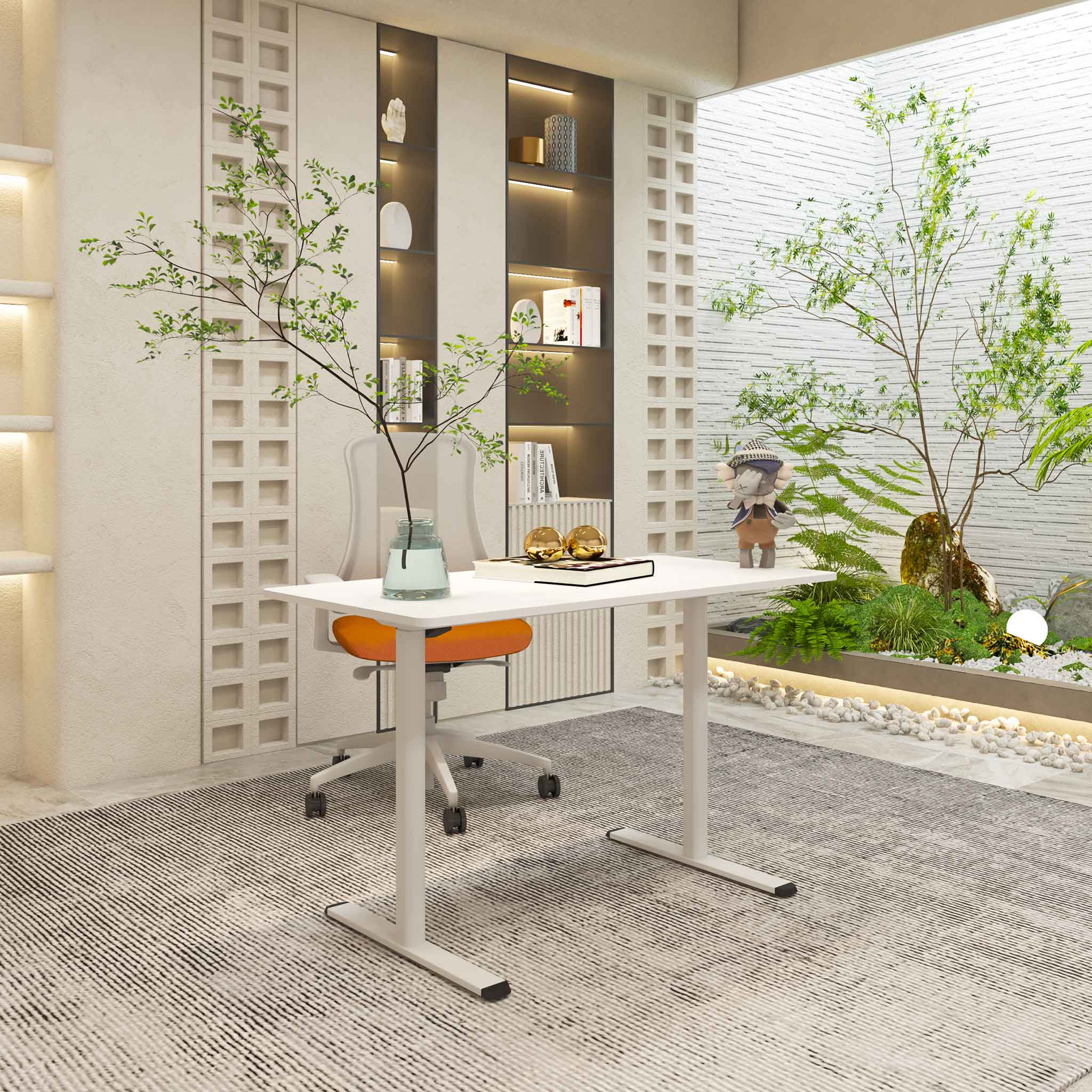 Lykke Elektrisch Höhenverstellbarer Schreibtisch Nordic 120x60cm, Weiß