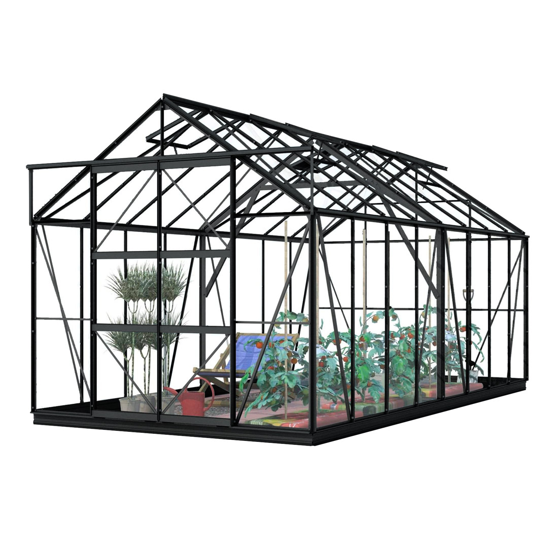 Lykke Kasvihuone Hybrid 13m2 black | Kasvihuoneet