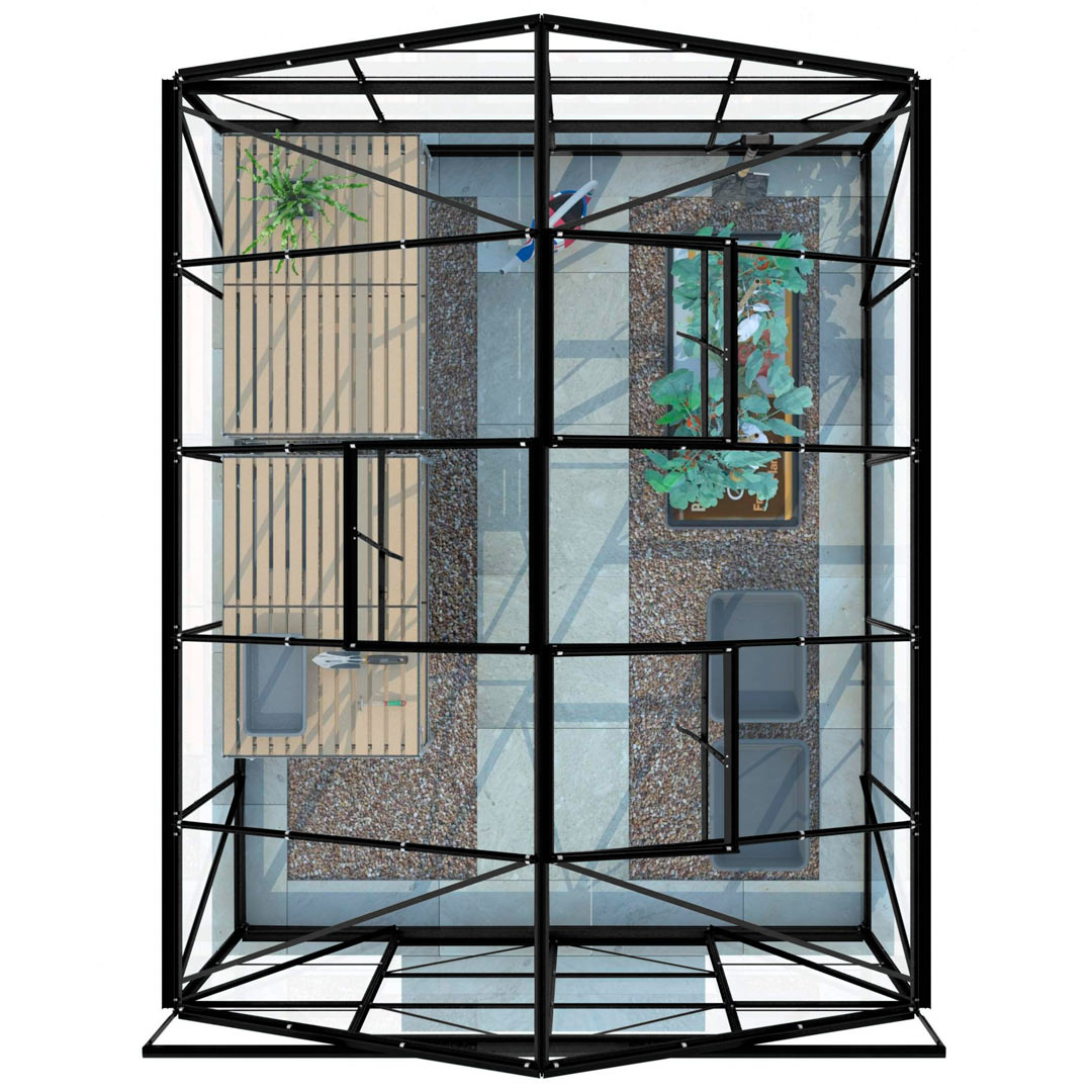 Lykke Kasvihuone Hybrid 8,2m2 black | Kasvihuoneet