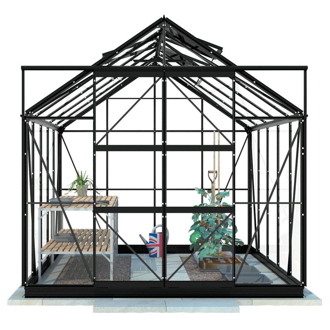 Lykke Kasvihuone Hybrid 8,2m2 black | Kasvihuoneet