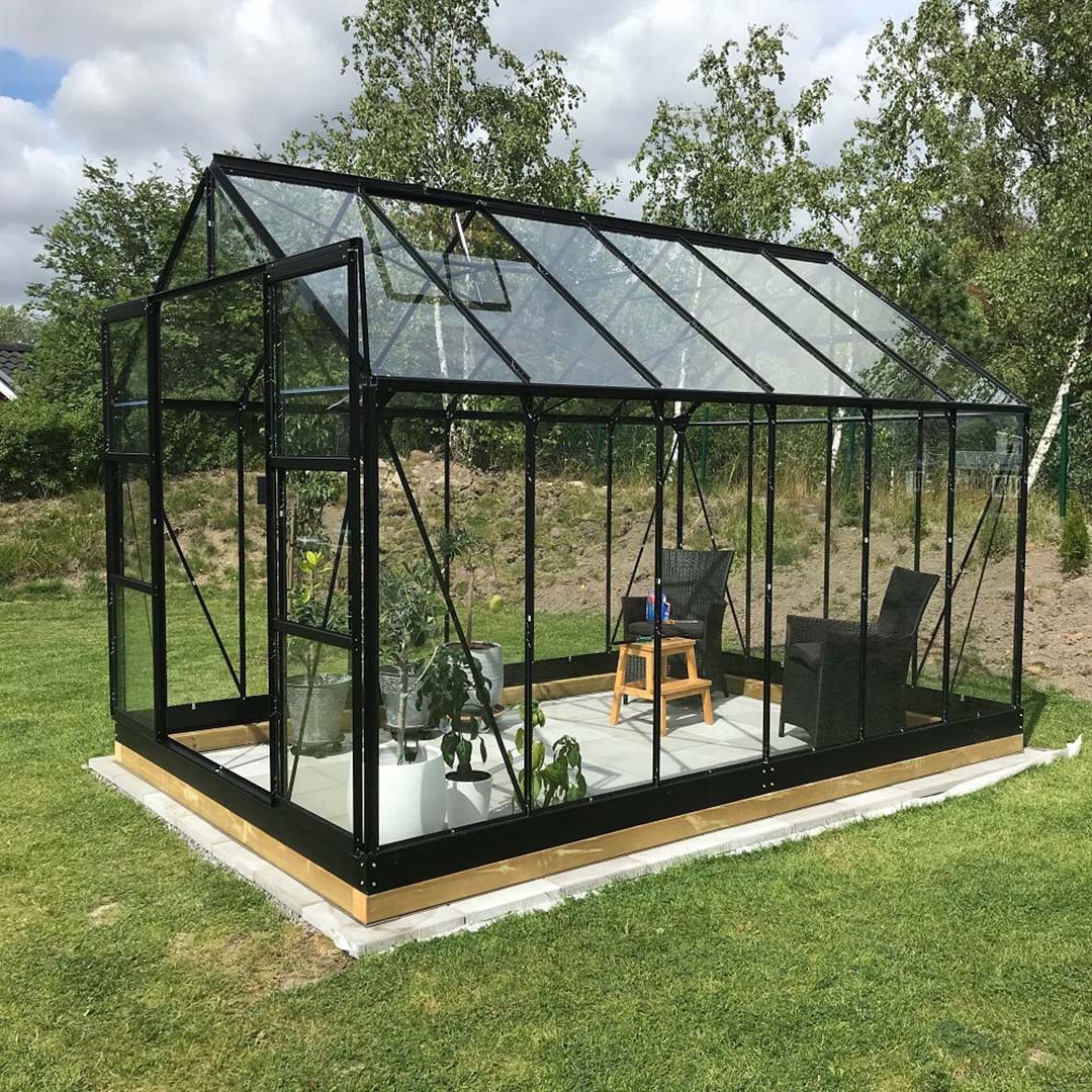 Lykke Kasvihuone Hybrid 9,7m2 black | Kasvihuoneet