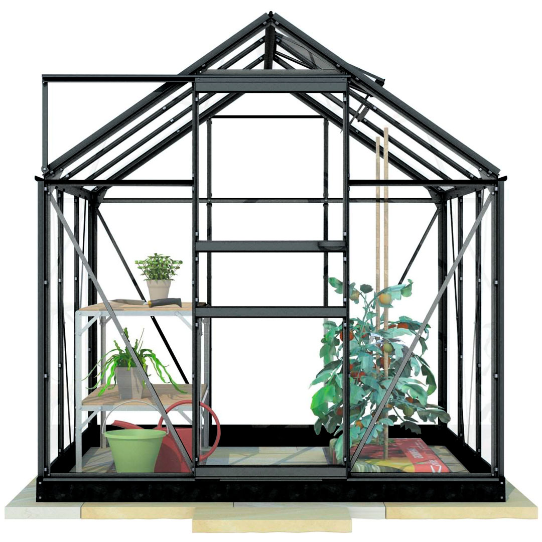Lykke Kasvihuone PC 3,8m2 Black | Kasvihuoneet