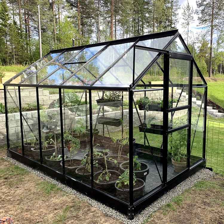 Lykke Kasvihuone PC 6,2m2 Black | Kasvihuoneet