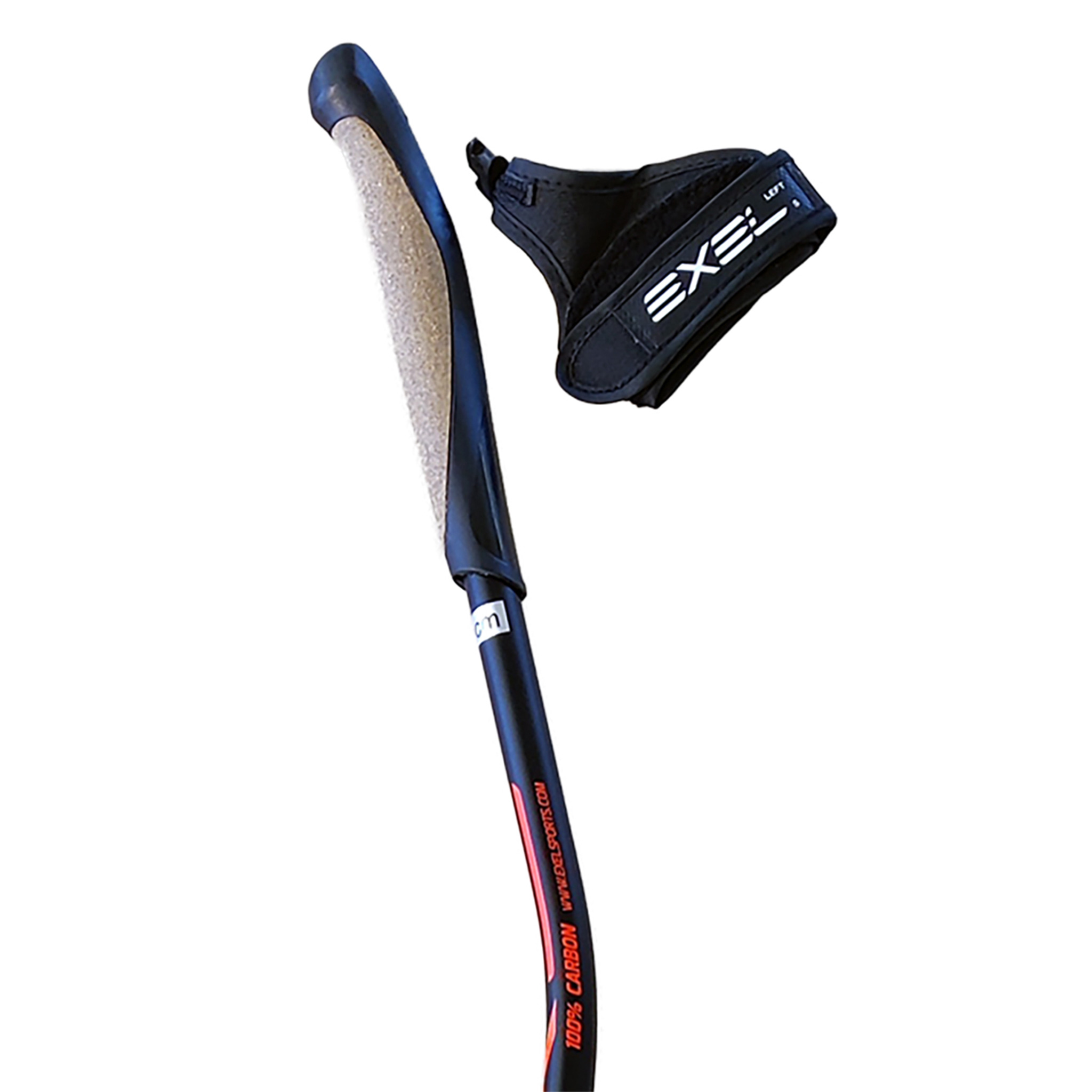 Exel Nordic Pro Curve Oeb Qr Nordic Walking Pole, Black/Red