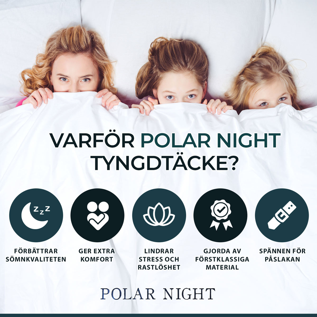 Polar Night barns tyngdtäcke, 100x150cm (3-5kg)