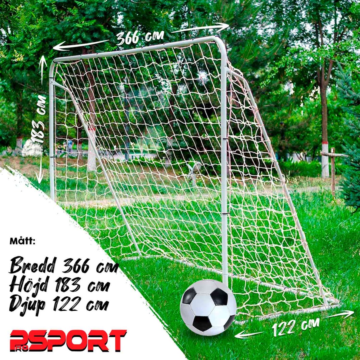 Prosport fotbollsmål Official 366 x 183 cm