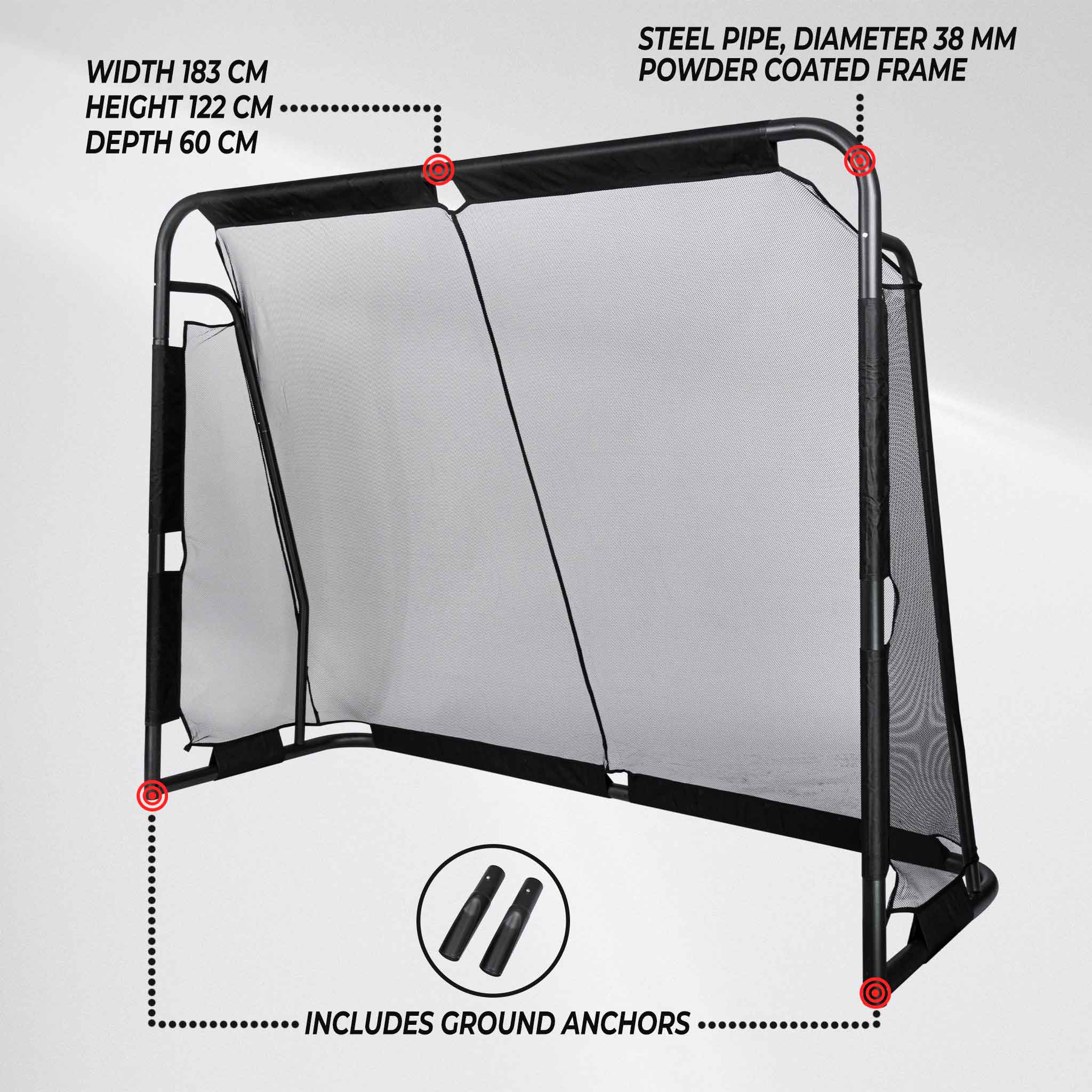 Prosport Football Goal 183x122x60 Premium black