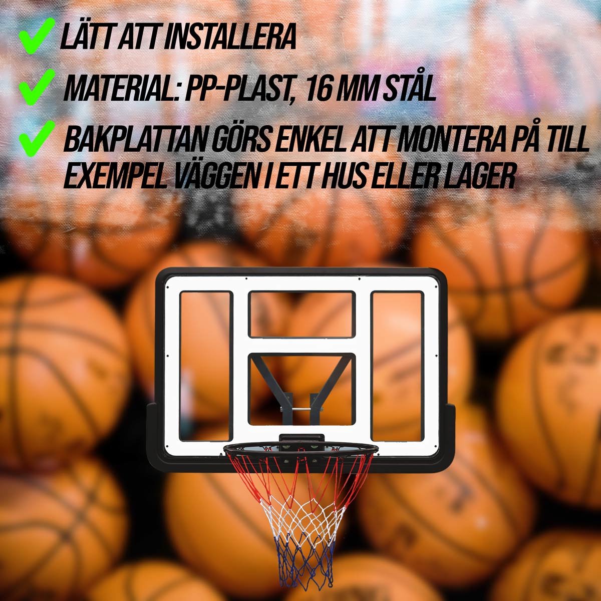 Prosport Basketkorg och bakplatta