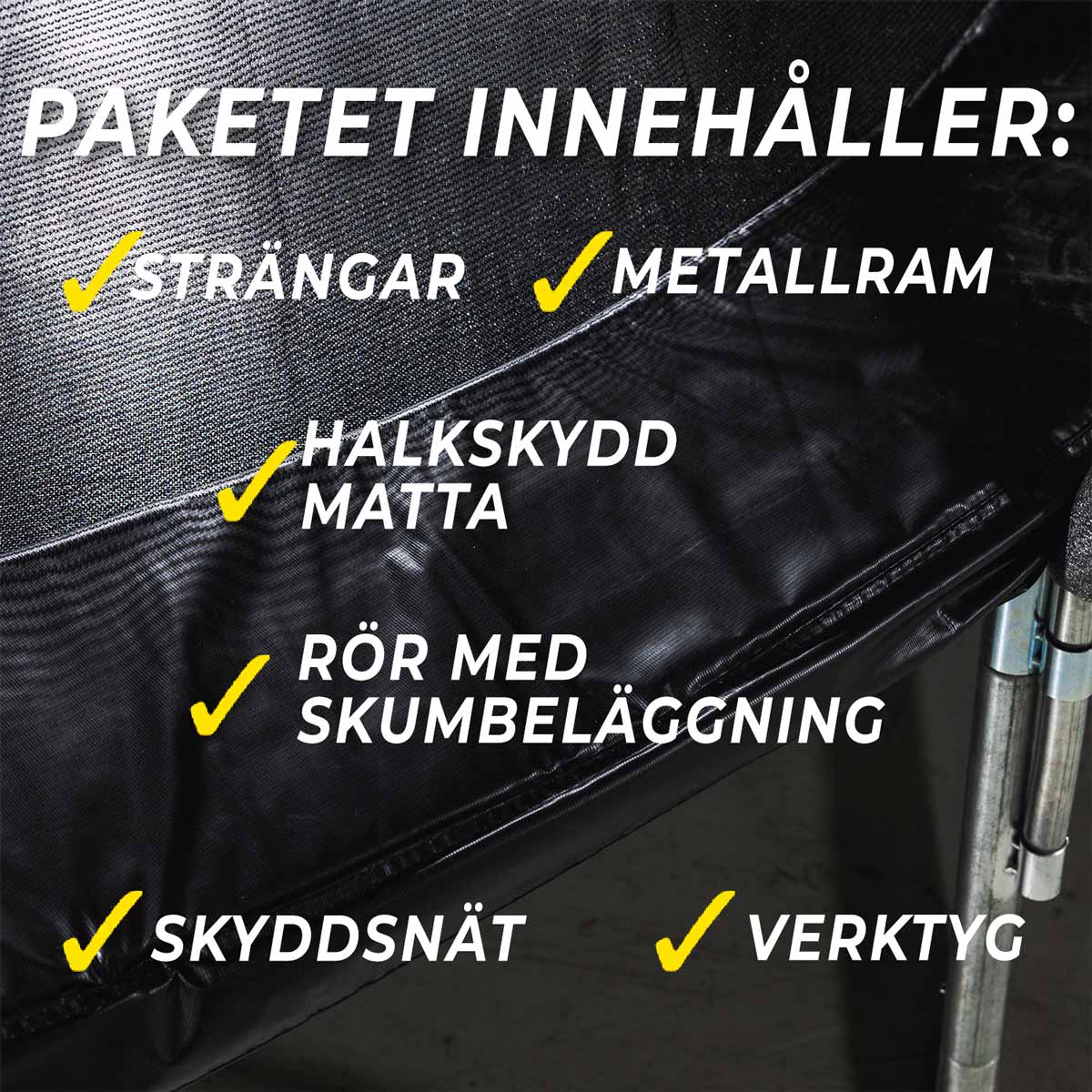 React Aero Studsmatta 3,66m med skyddsnät