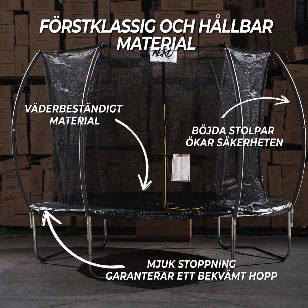 React Aero studsmatta 4,27m med skyddsnät