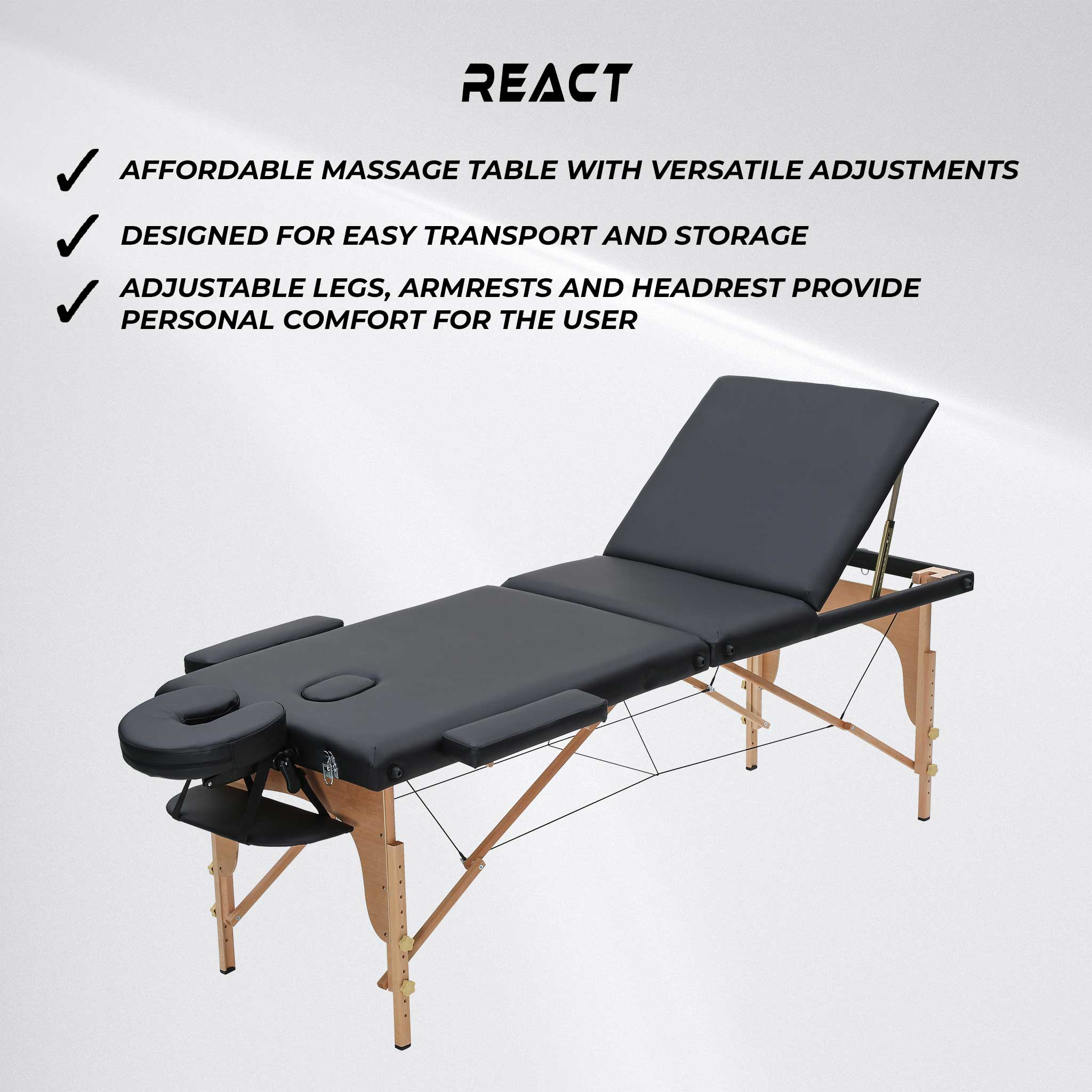 React Massage table P300 Black