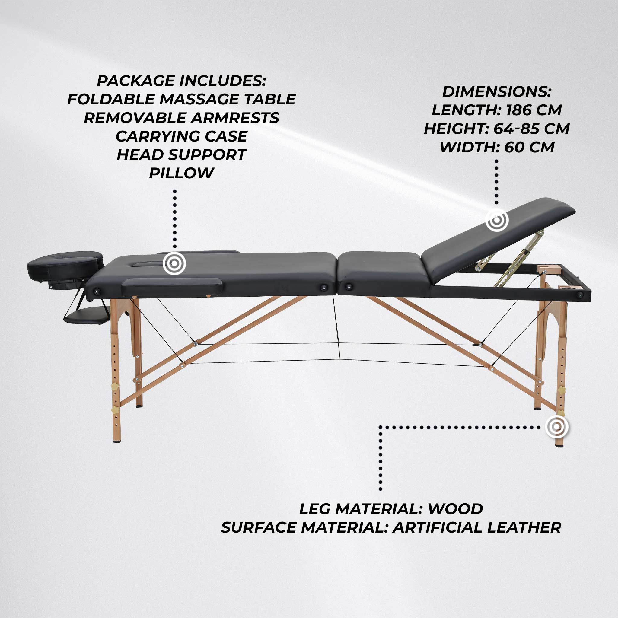 React Massage table P300 Black