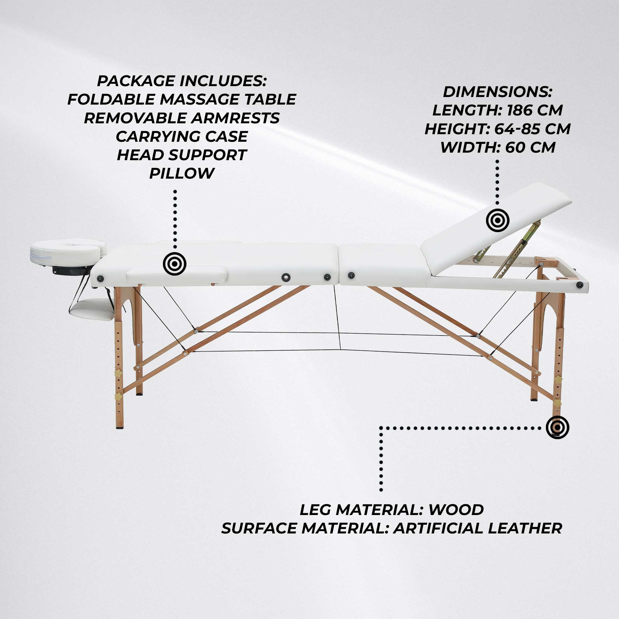 React Massage table P300 White