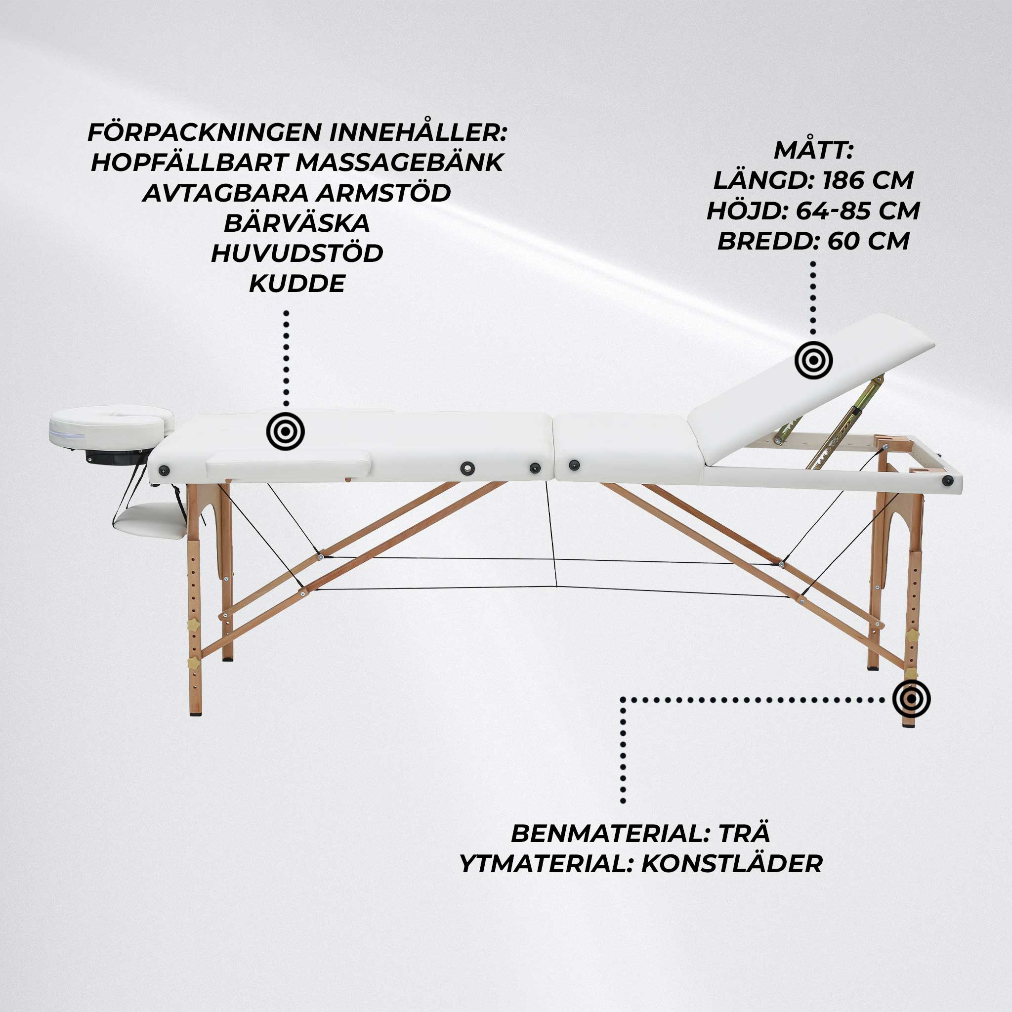React Massagebänk P300 Vit
