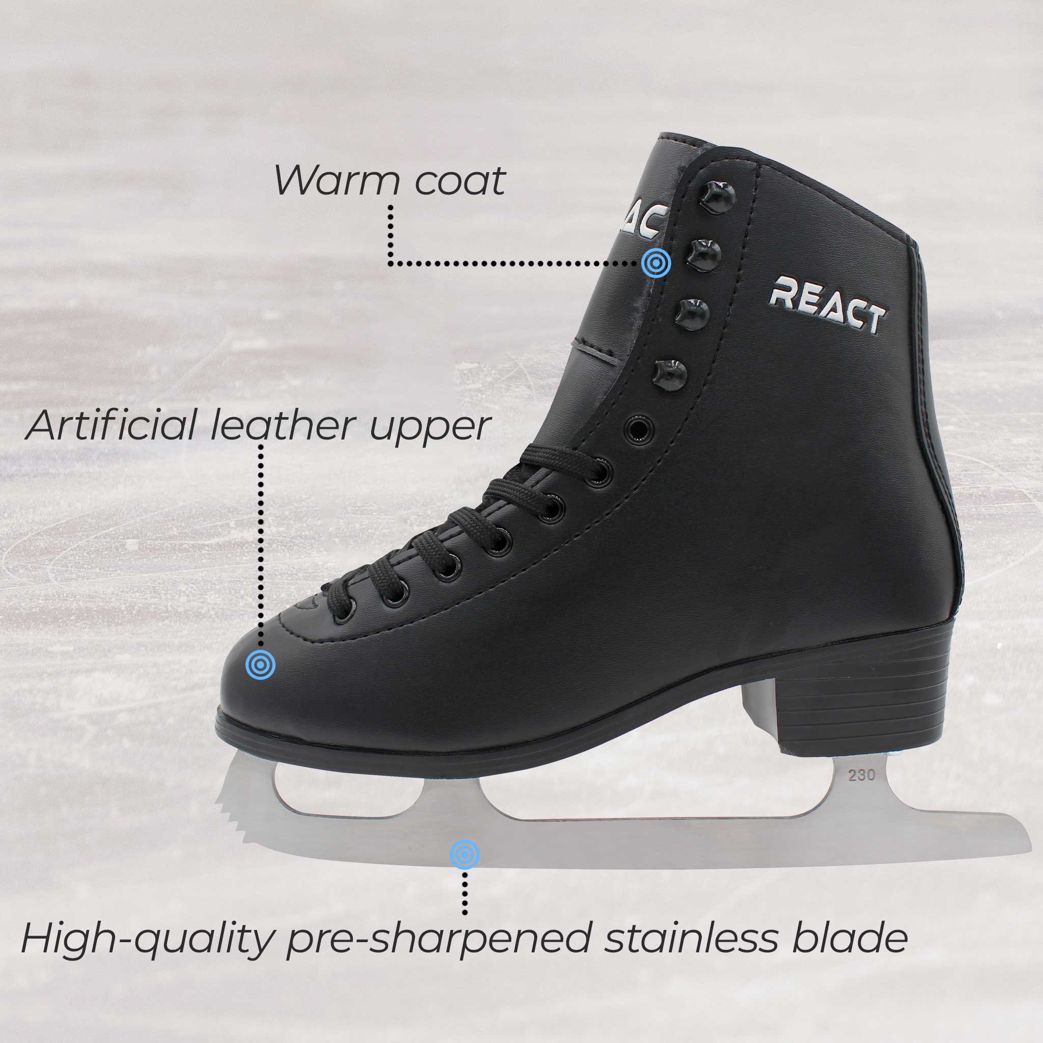 React Figure Skates, black