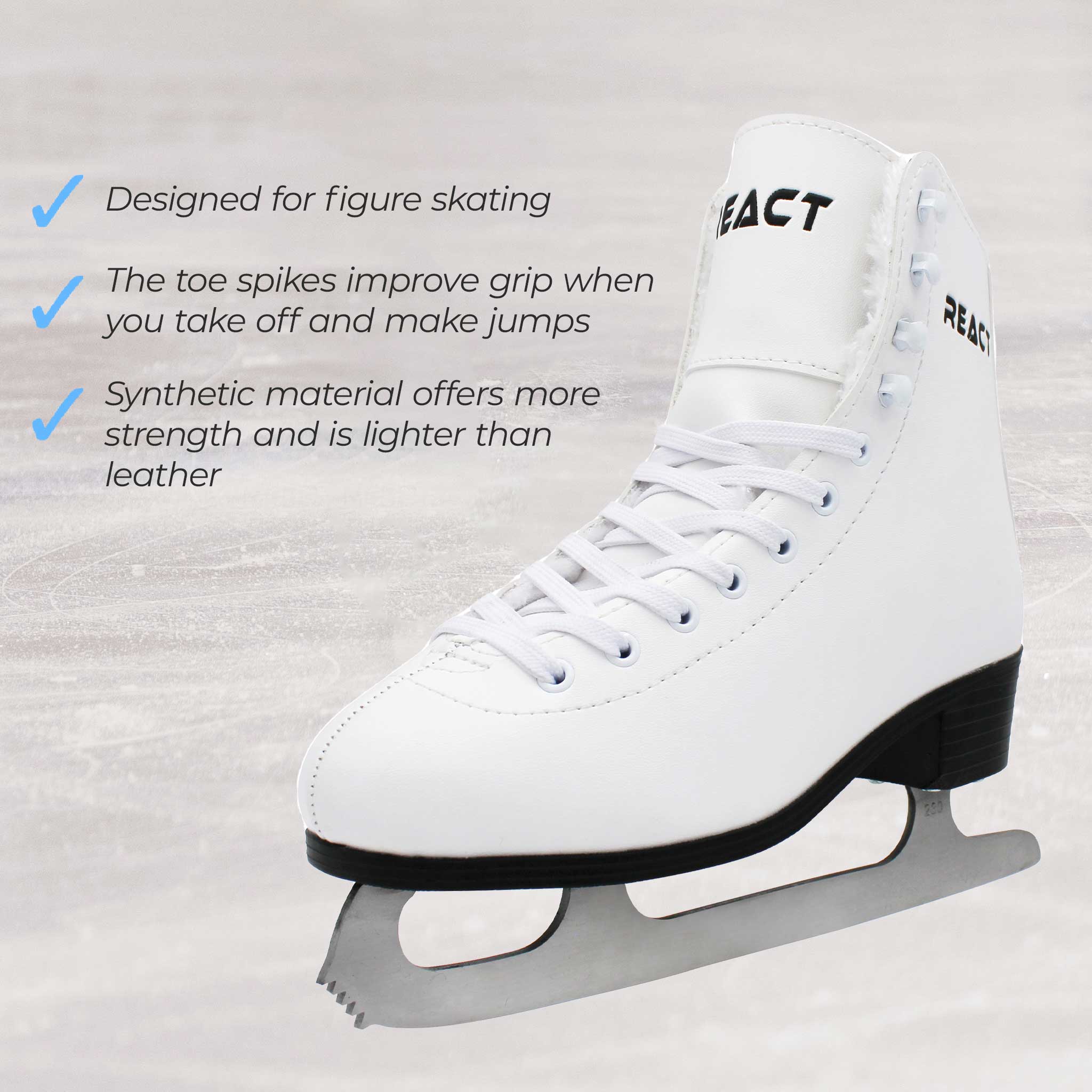 React Figure Skates, white