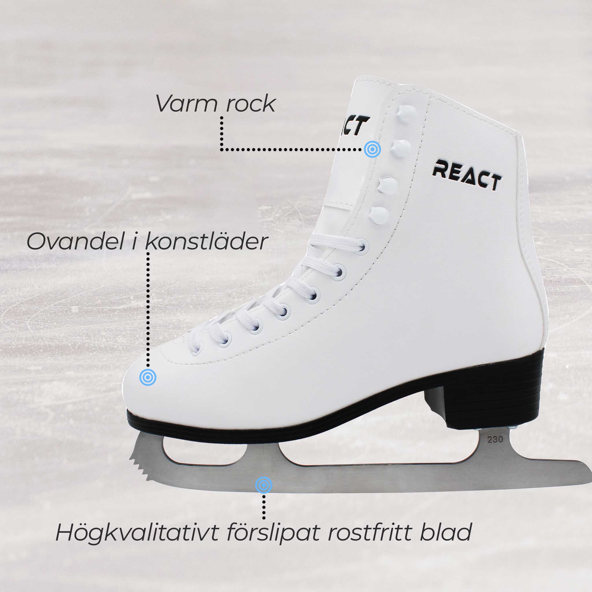 React Konståkningsskridskor, vit 