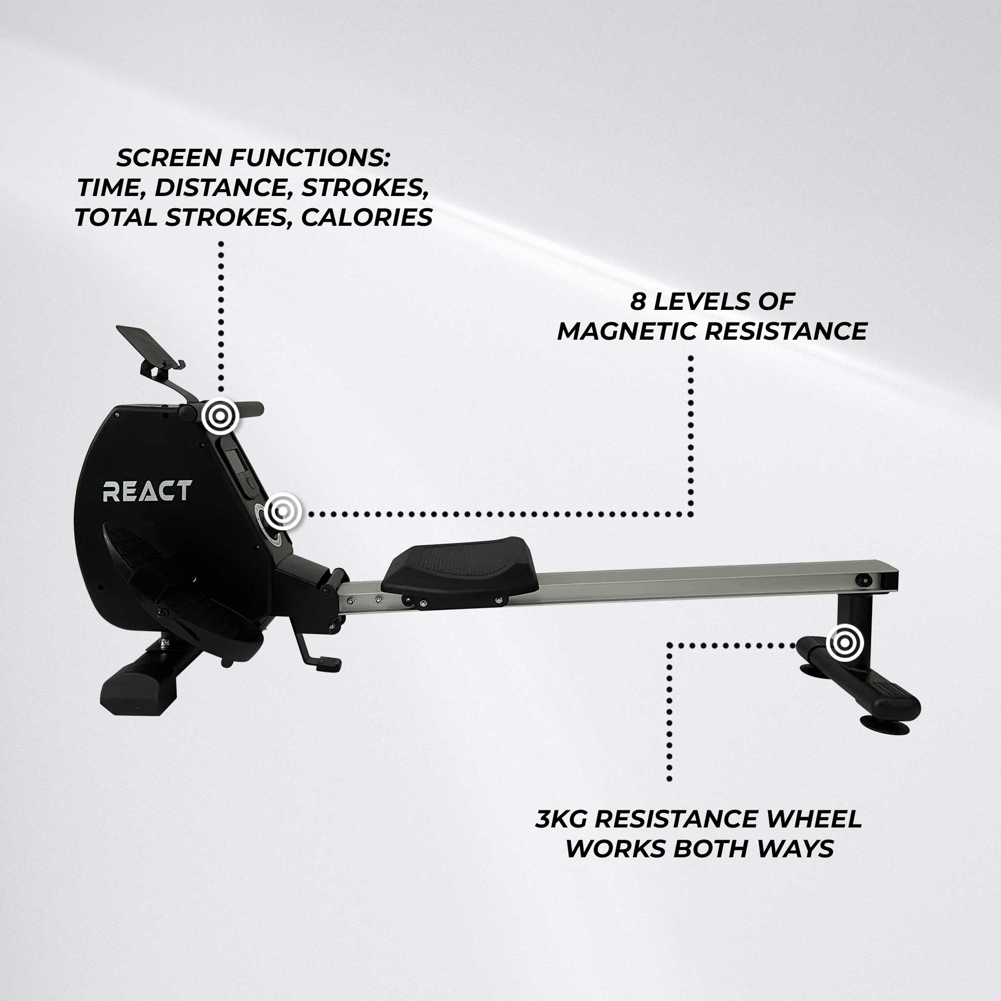 React rowing machine 300
