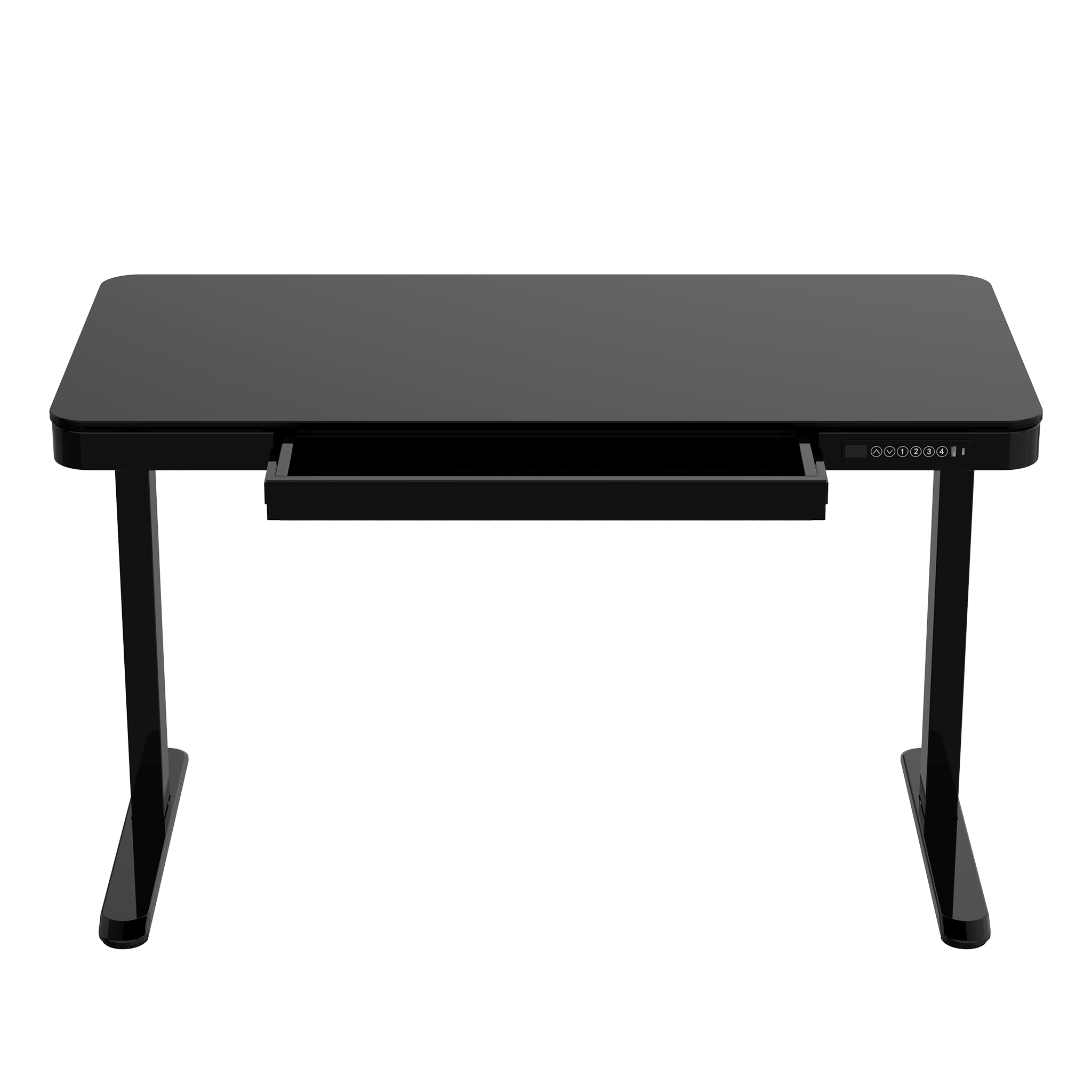 Lykke höhenverstellbarer Schreibtisch 120x60cm Polar, schwarz