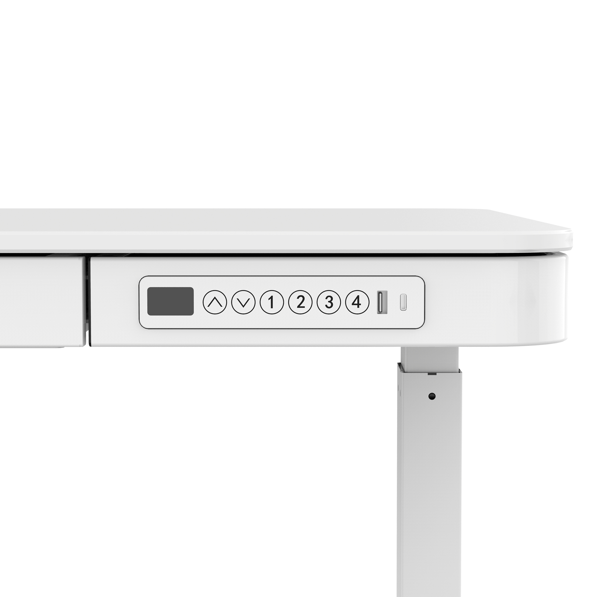 Lykke reguliuojamo aukščio stalas 120x60cm Polar, White