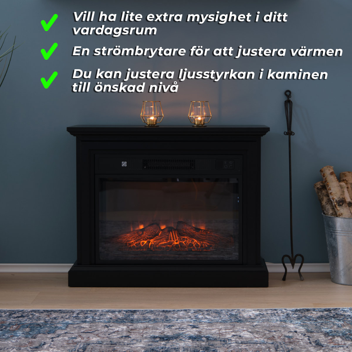 Lykke Elkamin M, 2000W, Svart