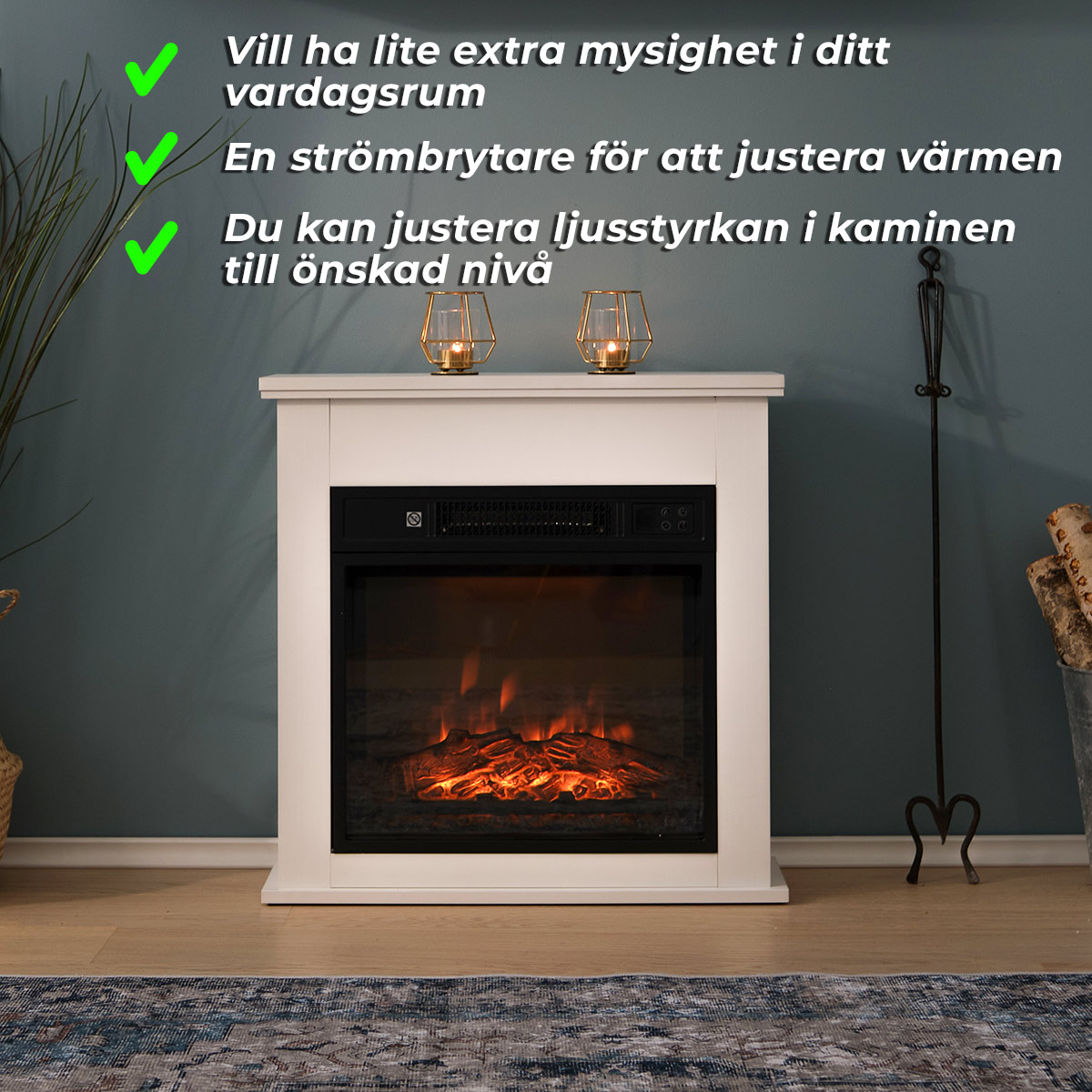 Lykke Elkamin S, 2000W, Vit