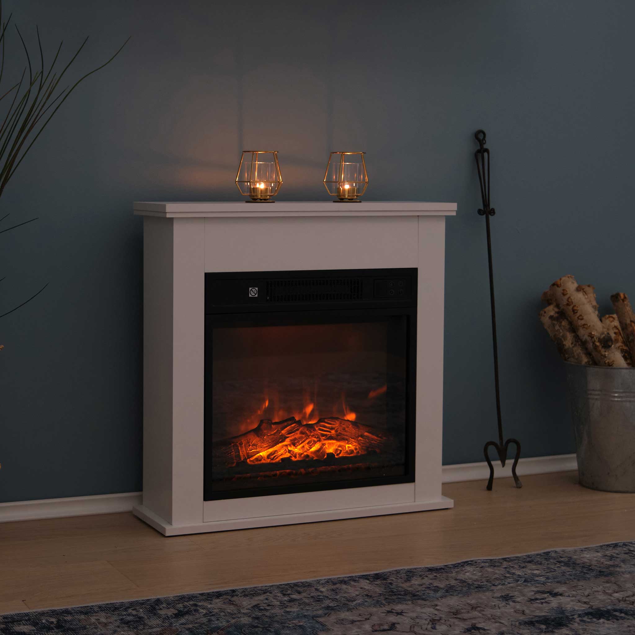 Lykke Electric Fireplace S, 2000W, White