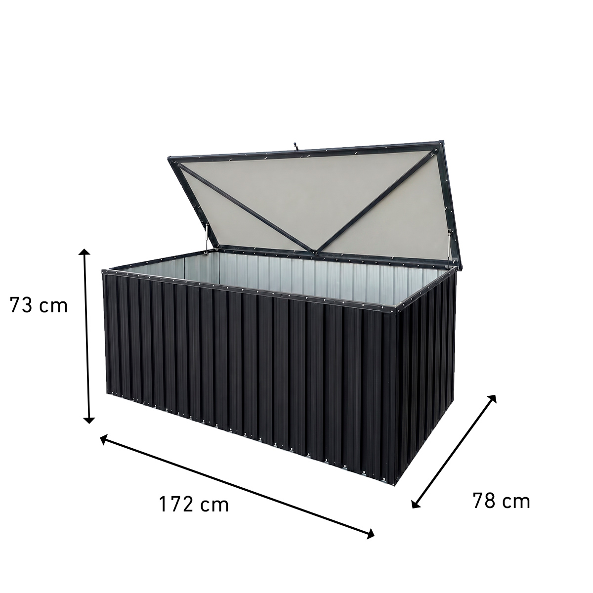 Fornorth Outdoor Storage Box 172x78x73cm 814L, Black