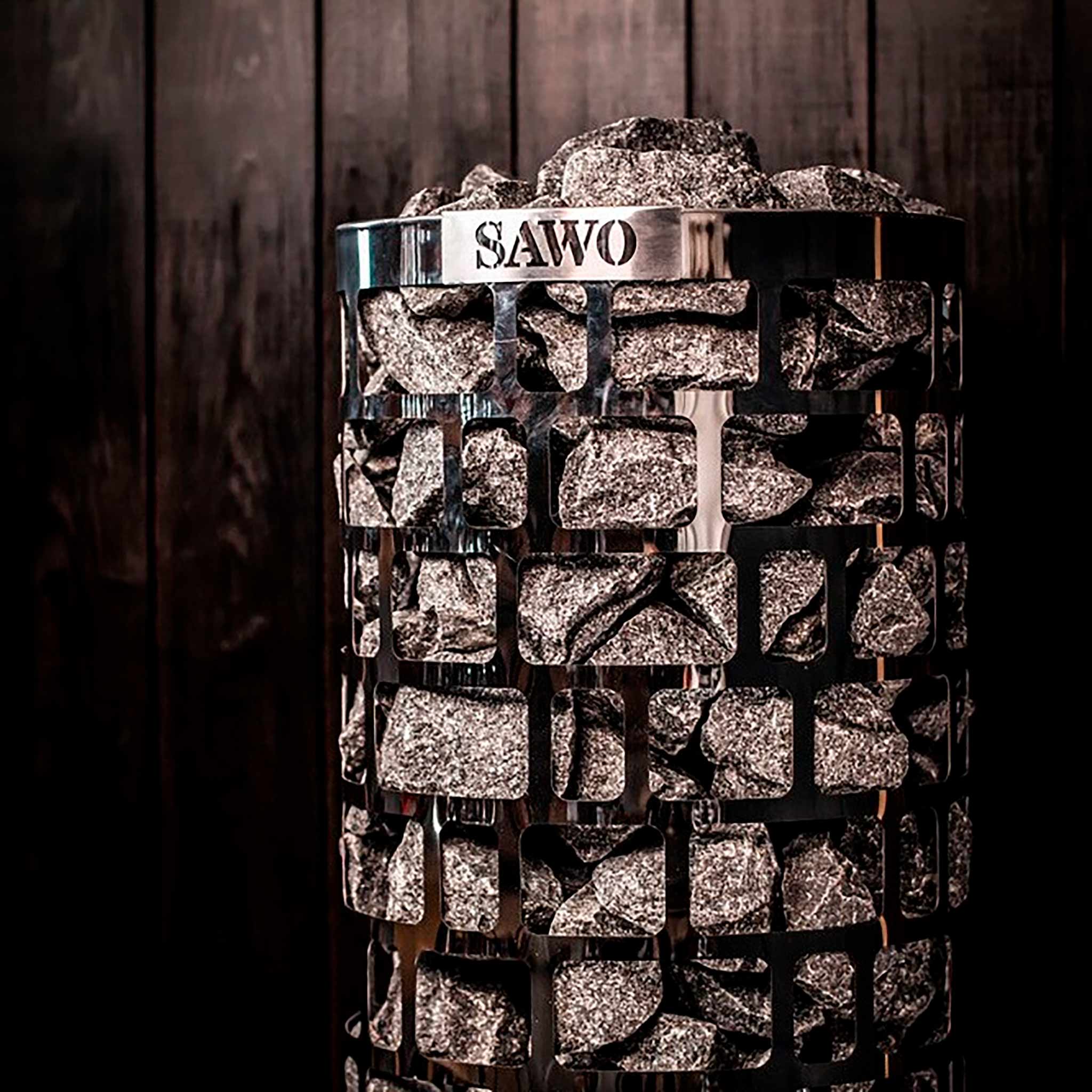 SAWO Bastuaggregat Aries Round, 6kW, 5-8m³, fast styrpanel