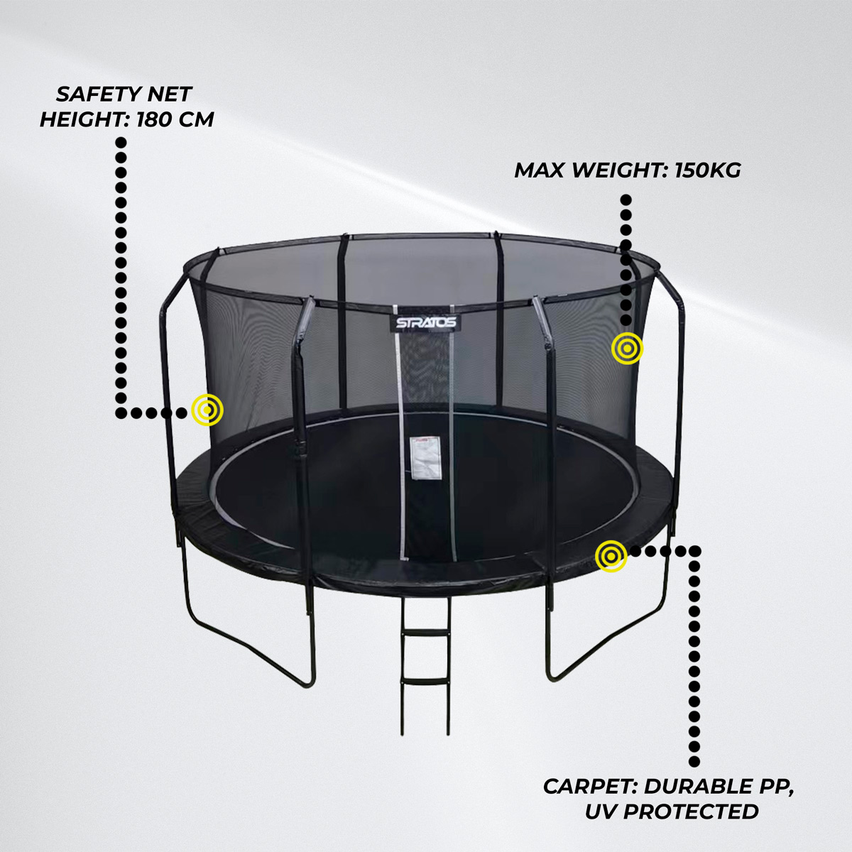 Stratos Trampoline 396cm Premium Black Line