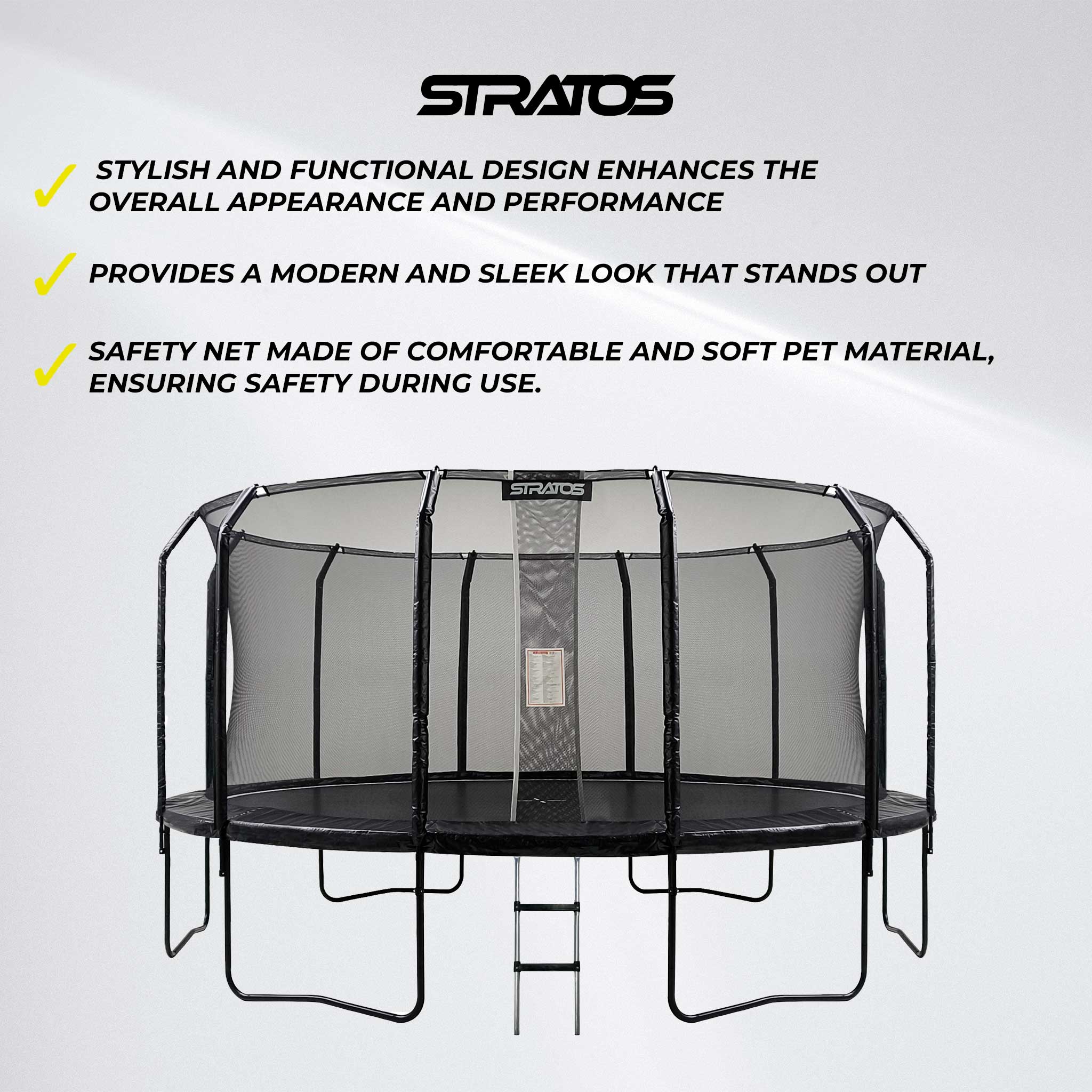 Stratos Trampoline 488cm Premium Black Line