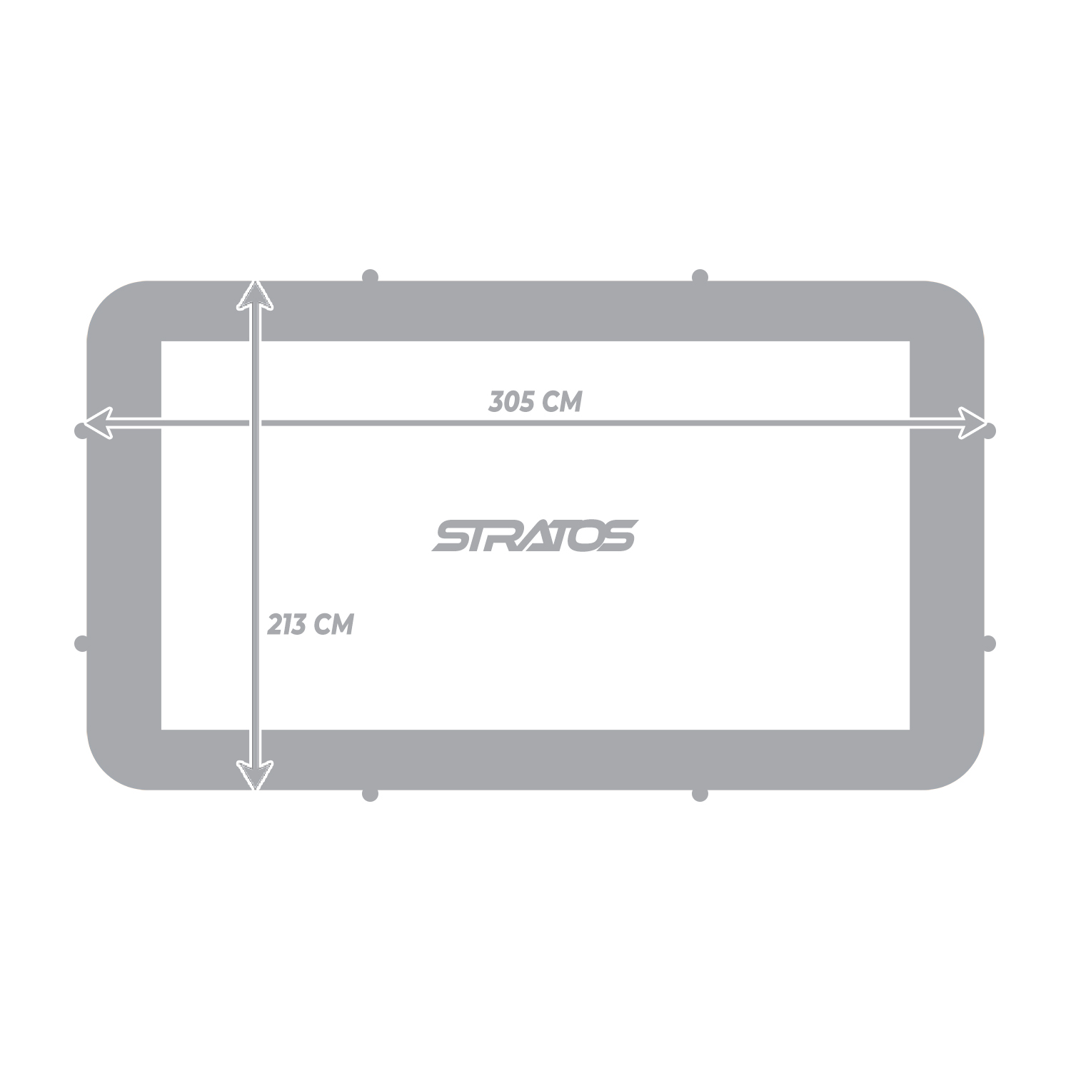 Stratos studsmatta rektangulär 213x305 cm med skyddsnät