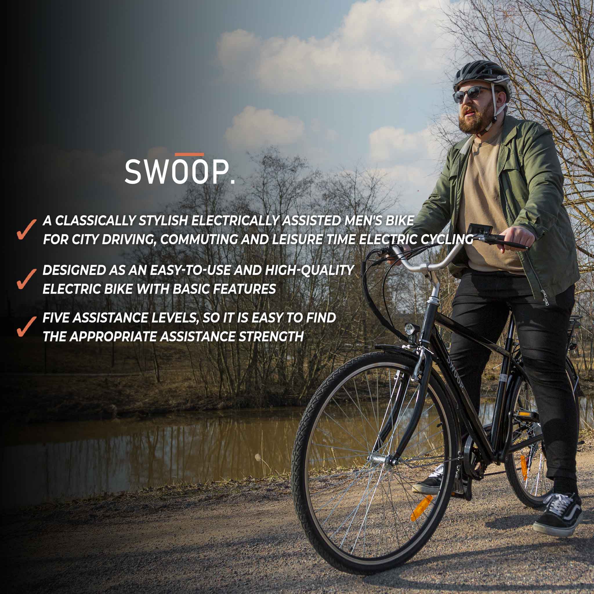 Swoop Electric Bike Classic, Mens 28"