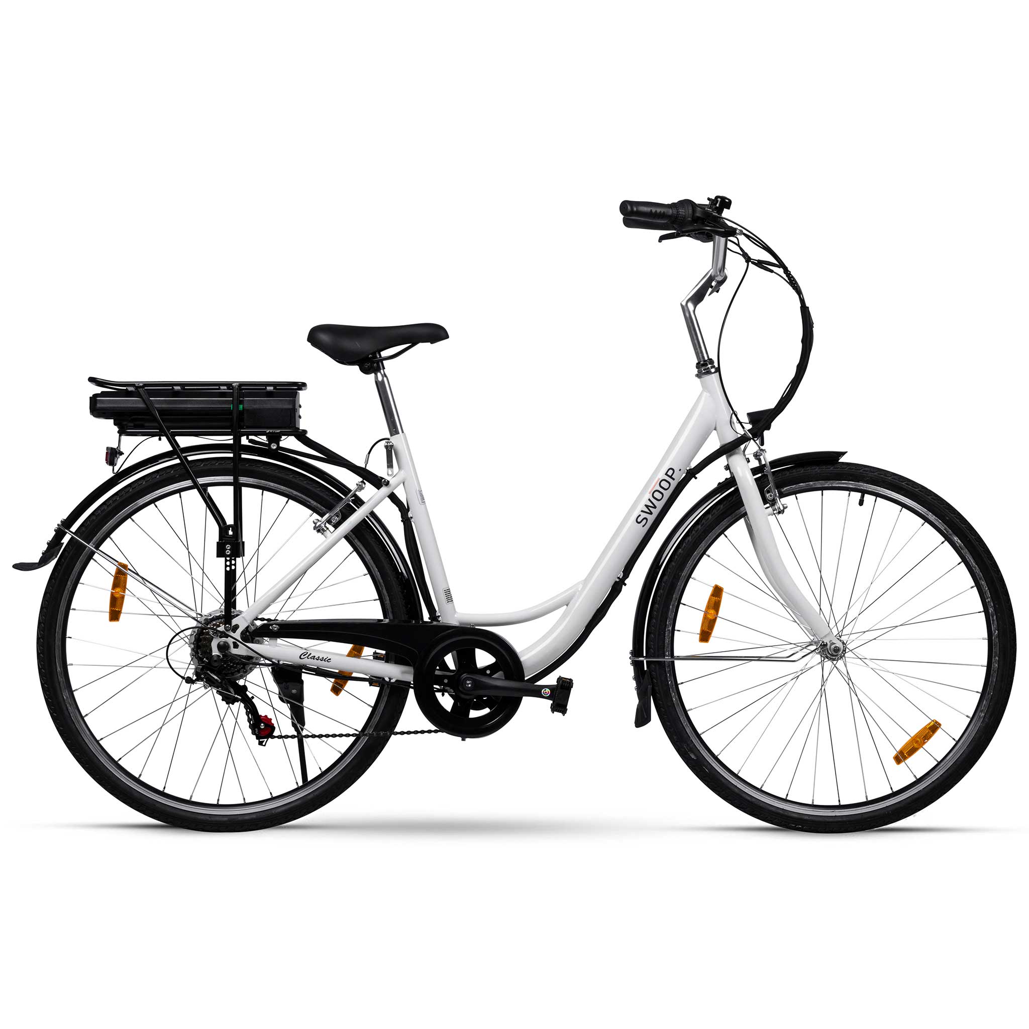Swoop Elektriskais skrejritenis pieaugušajiem Classic, Sievietēm 28" Balts