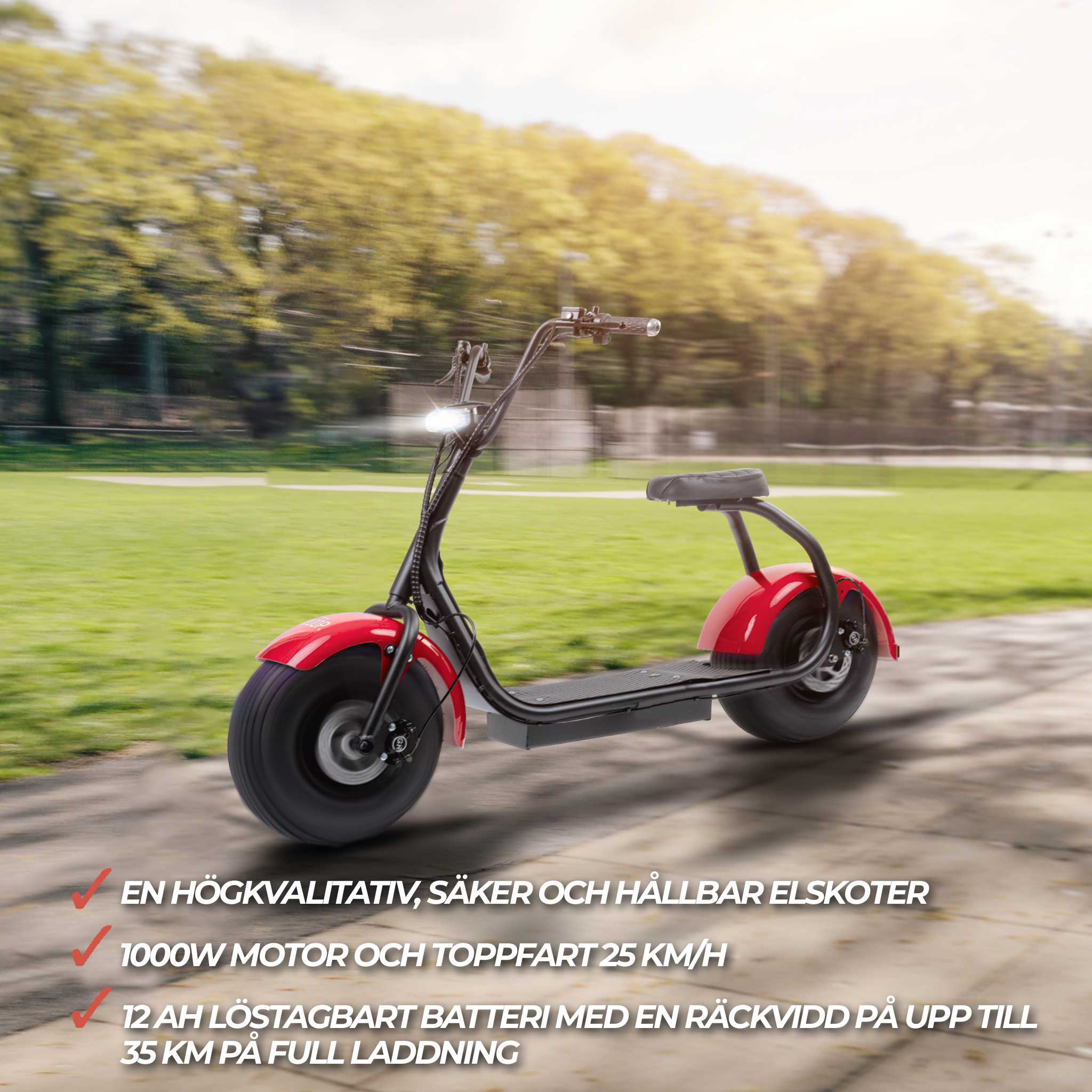 Swoop Kruiser elscooter N2, röd