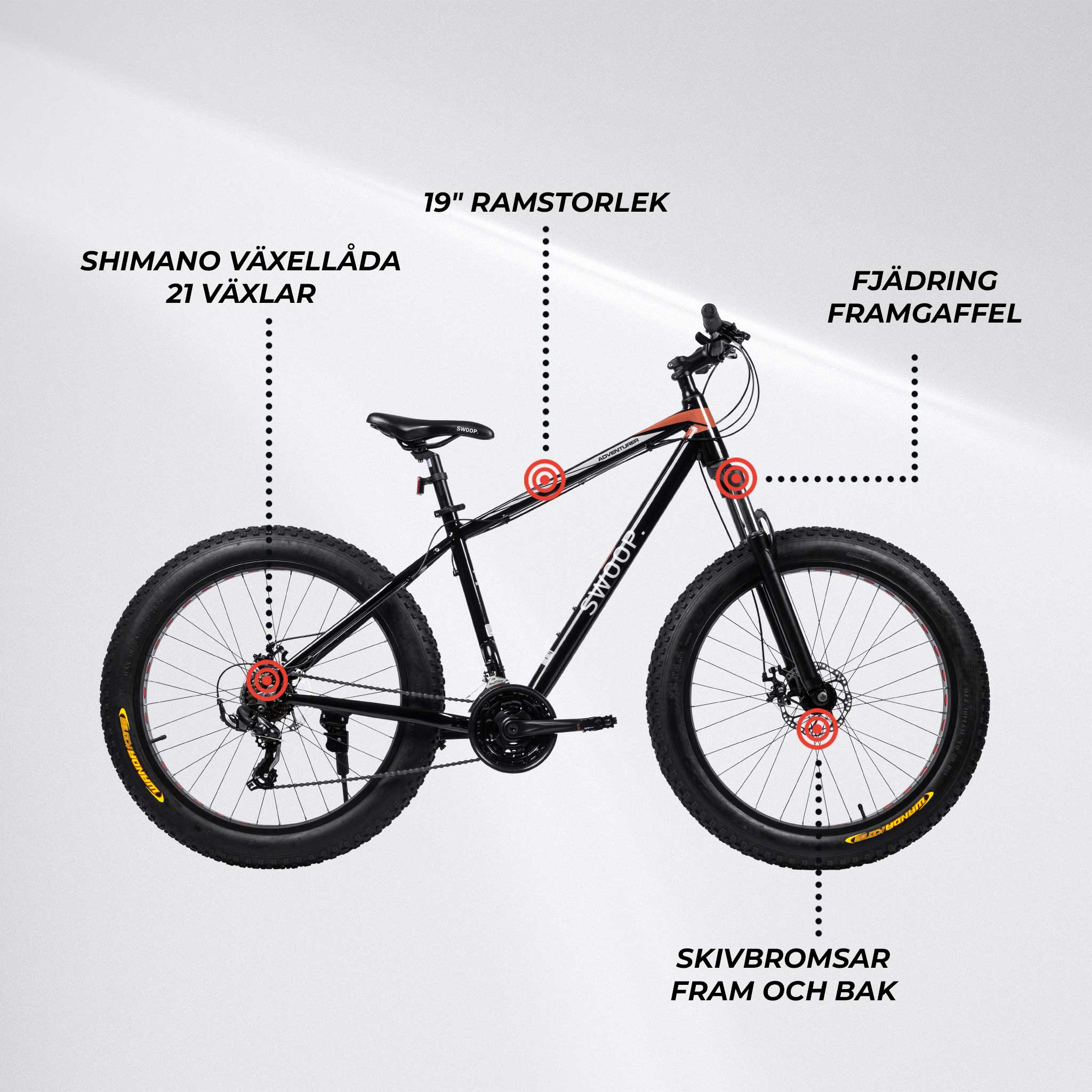 Swoop Cykel Fatbike 26" Adventurer